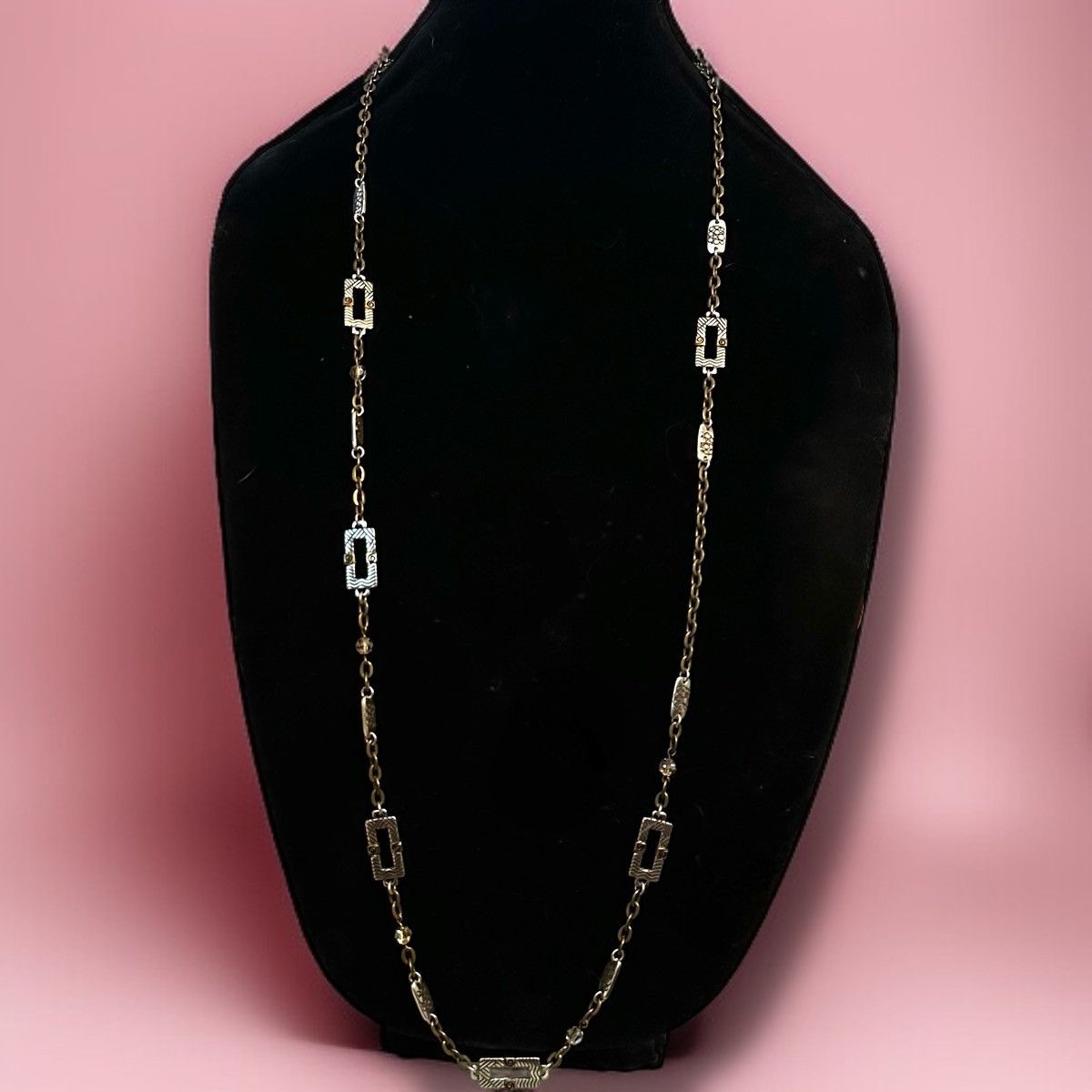 Brighton Brighton Acoma long brass two tone station links necklace Size ONE SIZE - 4 Thumbnail