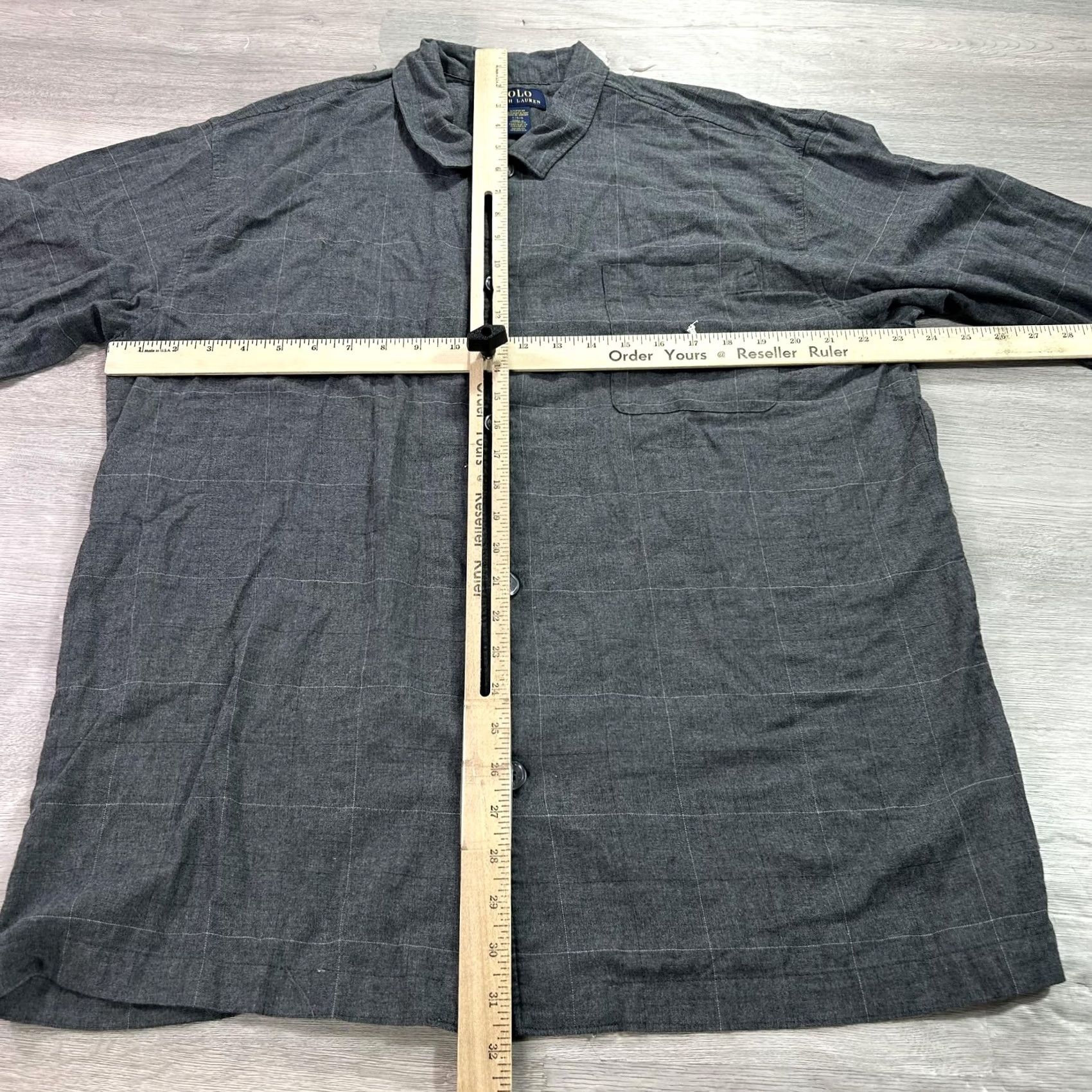 Polo Ralph Lauren Polo Ralph Lauren Pajama Top Mens L Gray Check Cotton Sleepwear Lounge Shirt Style Loungewear Lightweight Button Front Collared Long Sleeve Size US L / EU 52-54 / 3 - 5 Thumbnail