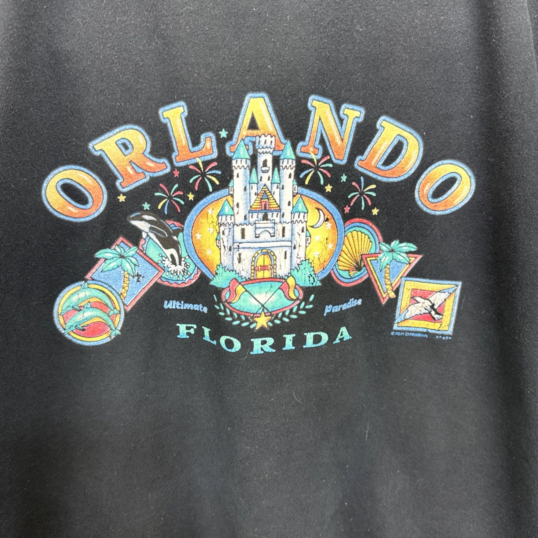 Gildan VINTAGE Orlando Florida Sweatshirt L Crew Neck Blue Graphic Print Mickey Mouse 90s Retro Beach Gildan Heavy Blend Unisex Adults Mens Womens Size US L / EU 52-54 / 3 - 2 Thumbnail