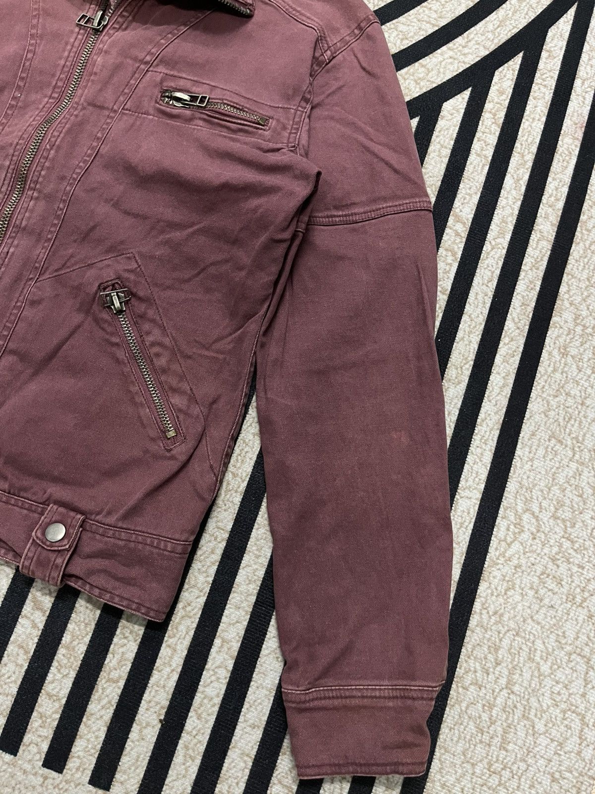 Dickies × Vintage 2000s DICKIES RED ZIPPER BIKER JACKET FADED Size US L / EU 52-54 / 3 - 3 Thumbnail