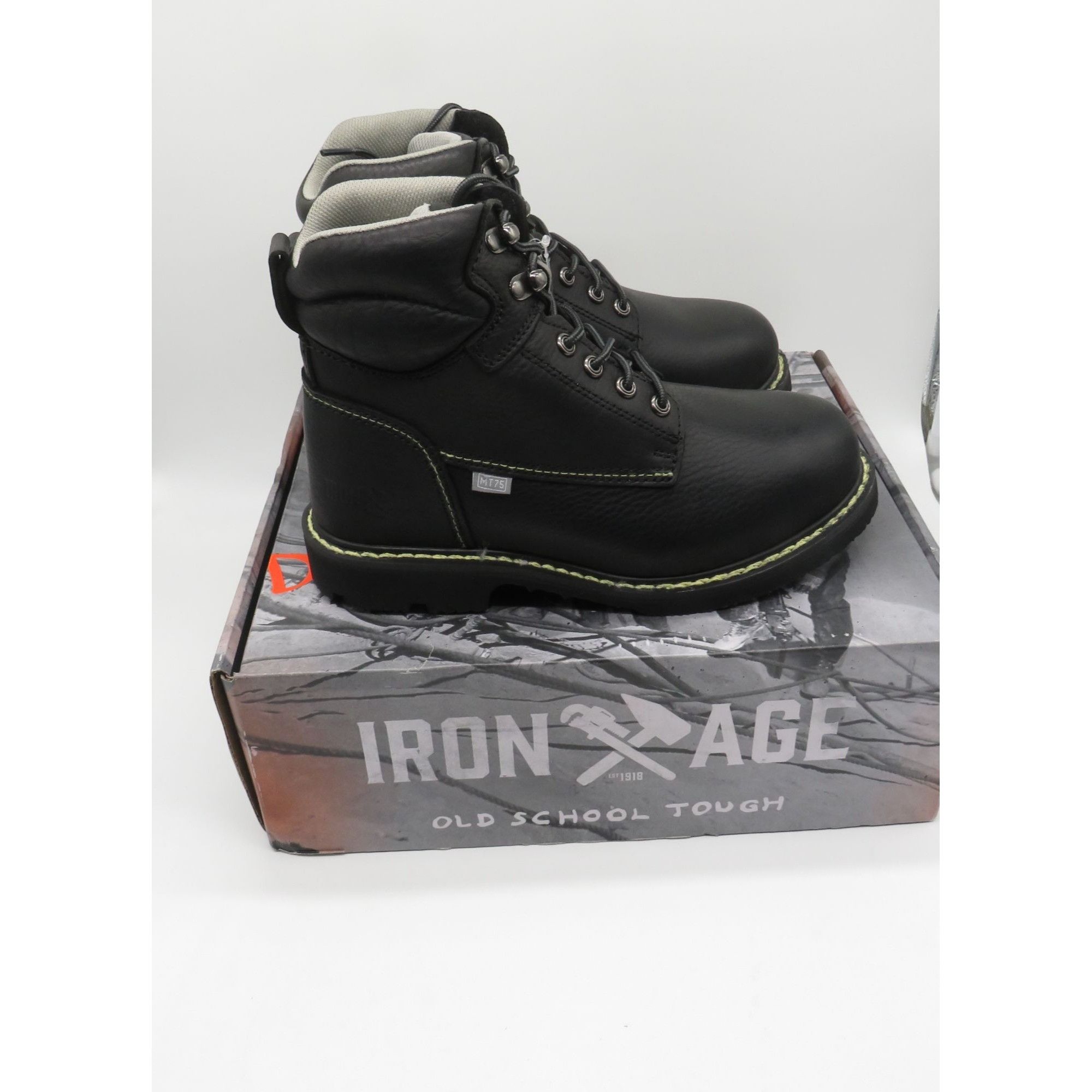 Other Iron Age Men's Black Work Boots 7 Steel Toe Durable Leather Size US 7 / EU 40 - 1 Thumbnail