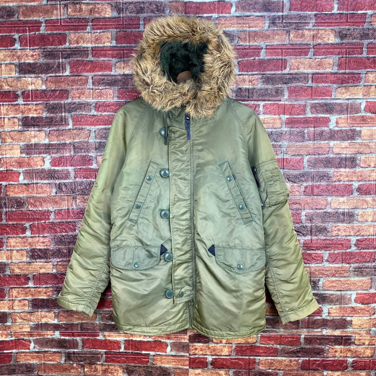 Alpha Industries × Vintage VINTAGE ALPHA INDUSTRIES SUNFADED HOODIE BOMBER MILITARY Size US S / EU 44-46 / 1 - 1 Thumbnail