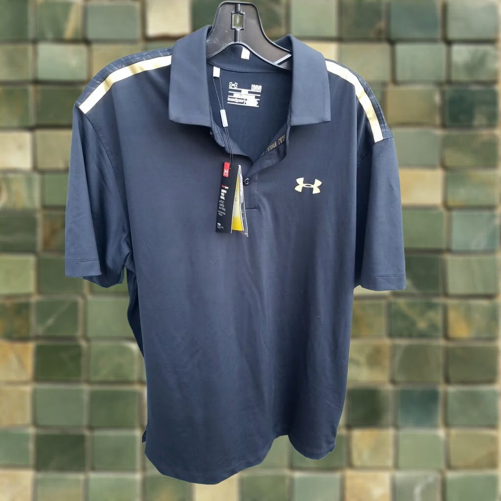 Under Armour Under Armour GOLF Heat Gear Mens Polo Shirt Short Sleeve L Multicolor Striped 2016 MMXVI Polo Shirt Men Sports Golf Mens L Black? Size US L / EU 52-54 / 3 - 1 Thumbnail
