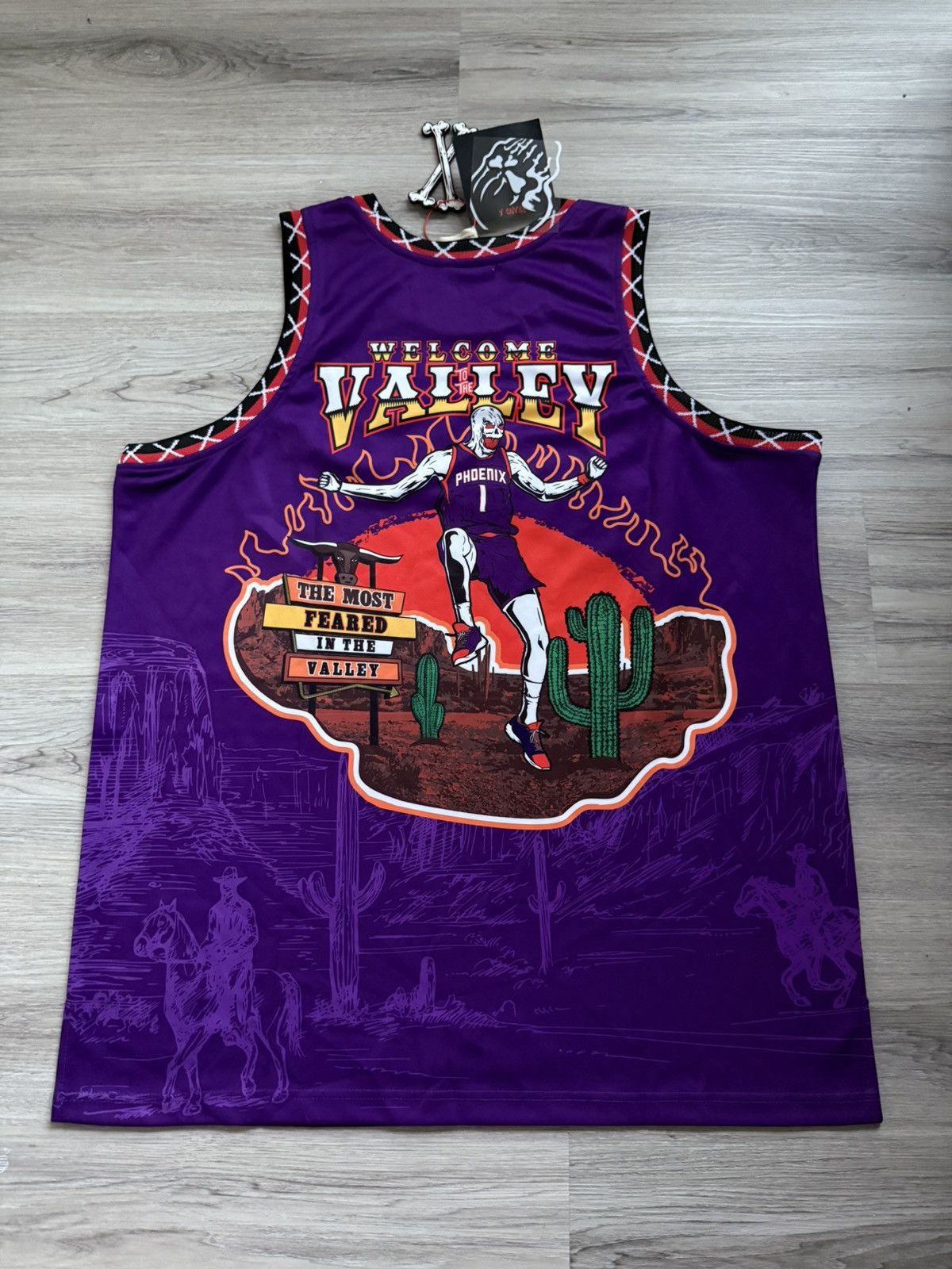 NBA Brand X Devon Booker Phoenix Suns Skeleton Jersey Size US XXL / EU 58 / 5 - 2 Thumbnail