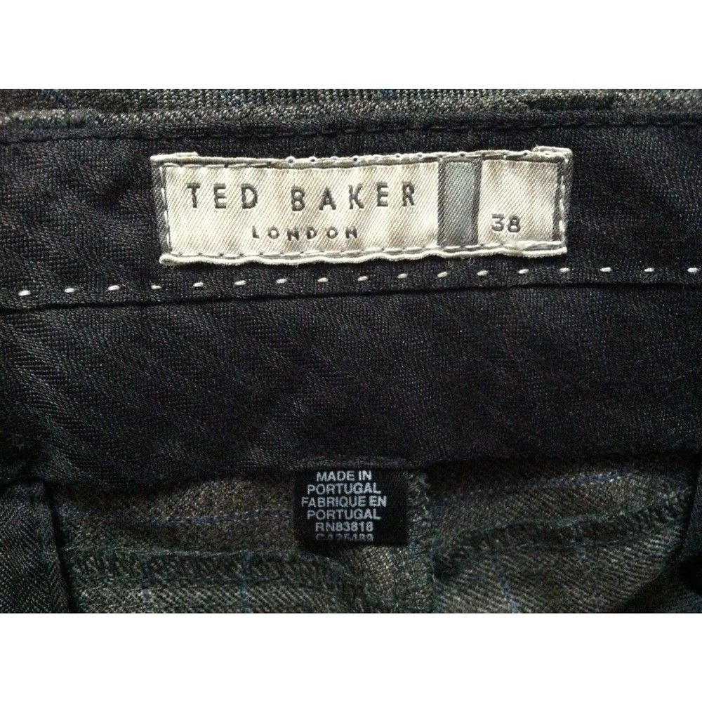 Ted Baker TED BAKER MEN'S BROWN 100%WOOL STRIPED DRESS PANTS 38/34 Size 38L - 9 Thumbnail