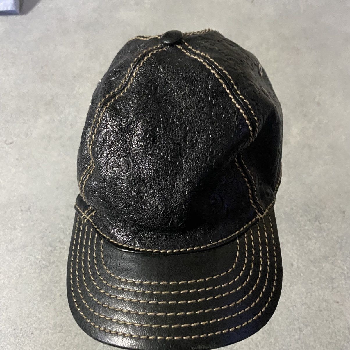 Gucci Gucci cap monogram leather rare luxury Icon logo Size ONE SIZE - 2 Thumbnail