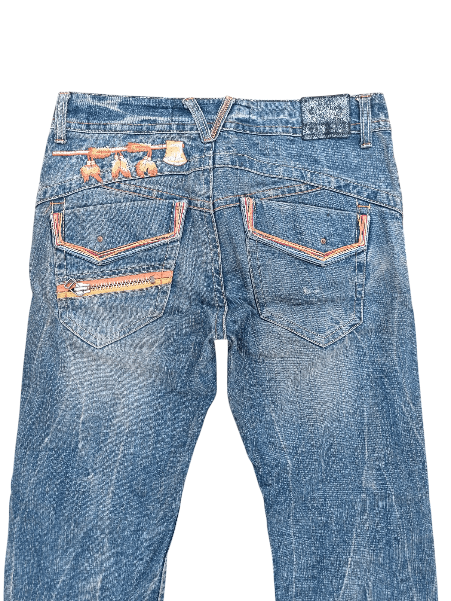 Japanese Brand FLARED Red Pepper Whiskers Low Rise Boot Cut Size US 35 - 7 Thumbnail