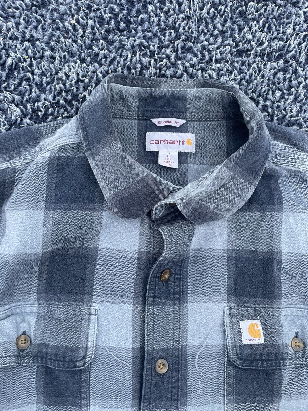 Carhartt Carhartt blue and white plaid flannel Size US XL / EU 56 / 4 - 2 Thumbnail