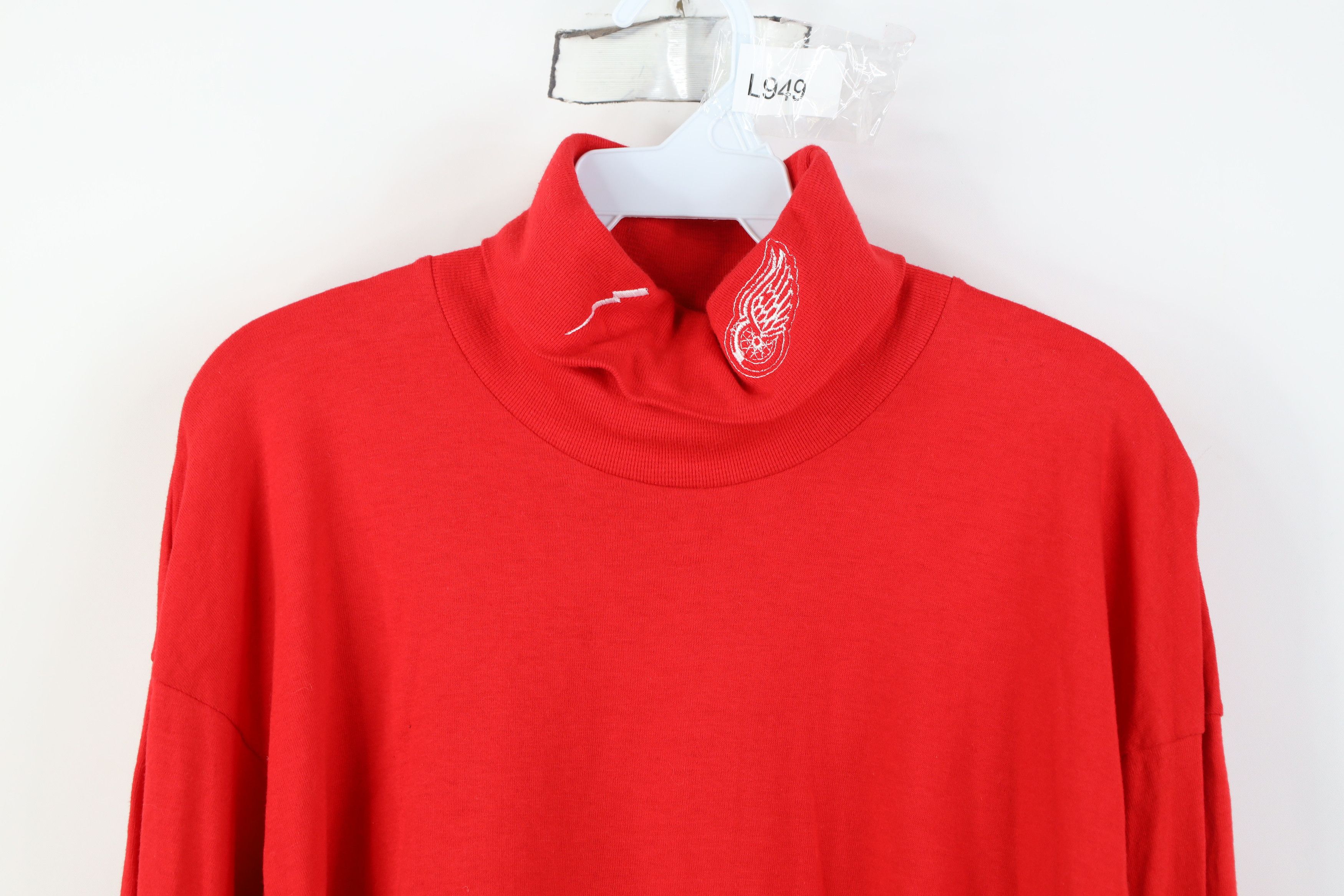 Vintage Vintage 90s Hockey Long Sleeve Turtleneck T-Shirt Red Size US XL / EU 56 / 4 - 2 Thumbnail