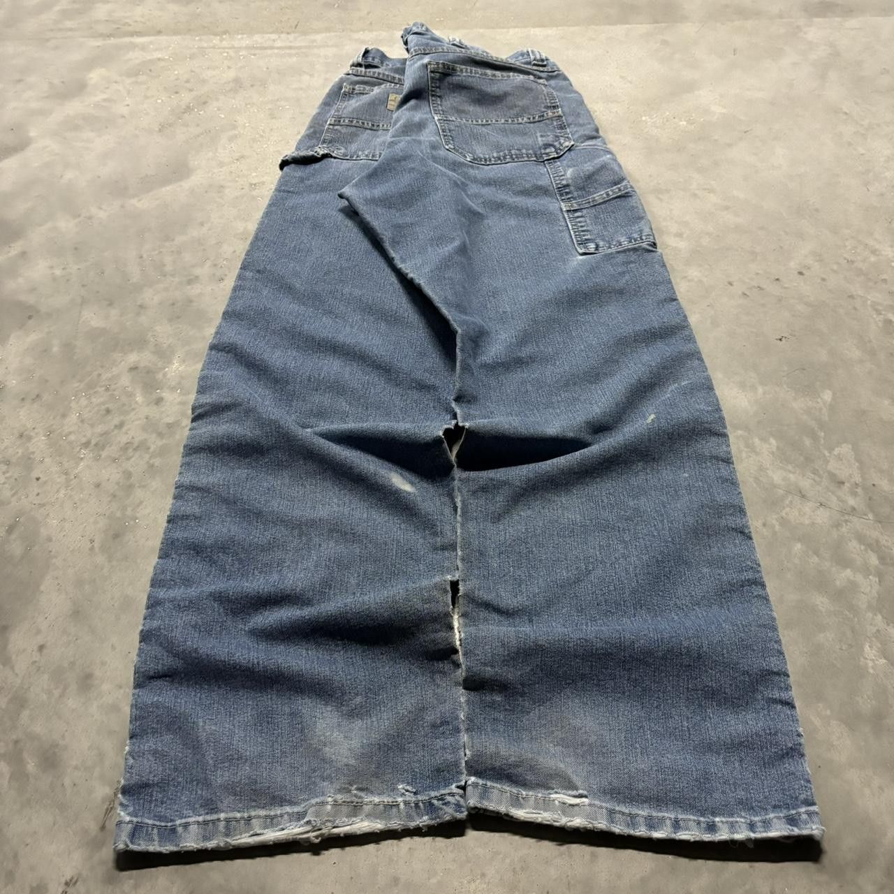 Japanese Brand × Vintage Crazy Vintage Y2K/2000s Grunge Medium Wash Skater Carpenter Denim Jeans! Size US 34 / EU 50 - 4 Thumbnail