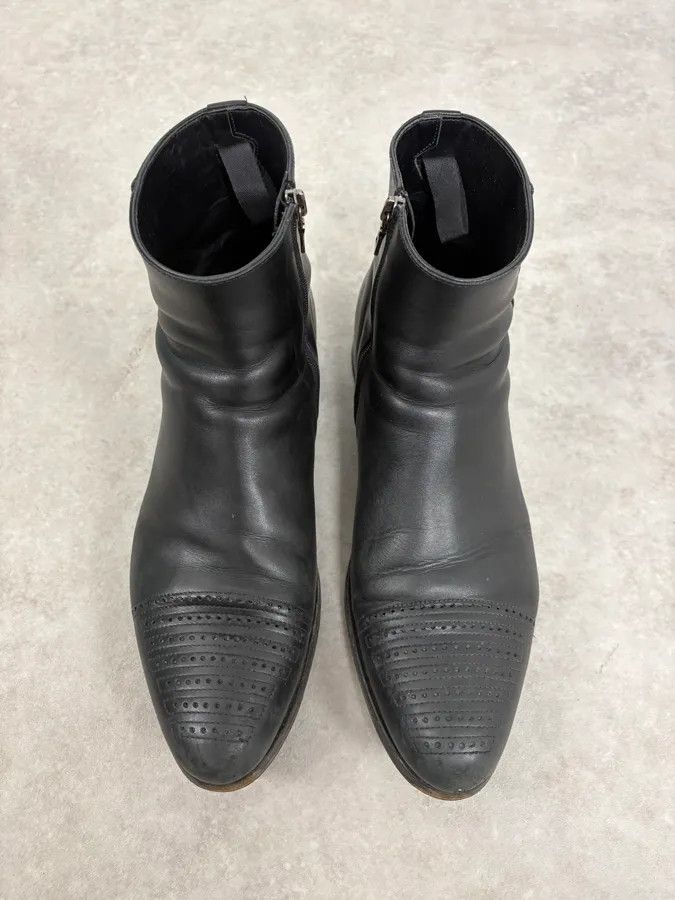 Prada 2000s Prada Black Perforated Leather Ankle Boots Size US 8 / EU 41 - 2 Thumbnail