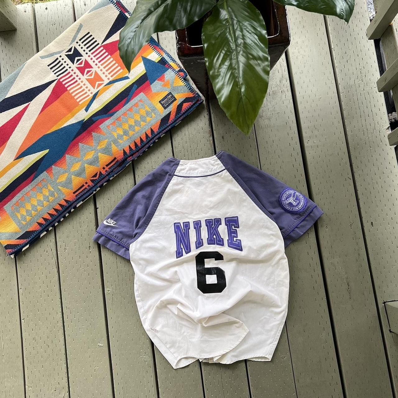 Nike × Vintage Vintage 90s Nike Baseball Jersey Button Up Logo Swoosh Size US S / EU 44-46 / 1 - 4 Thumbnail