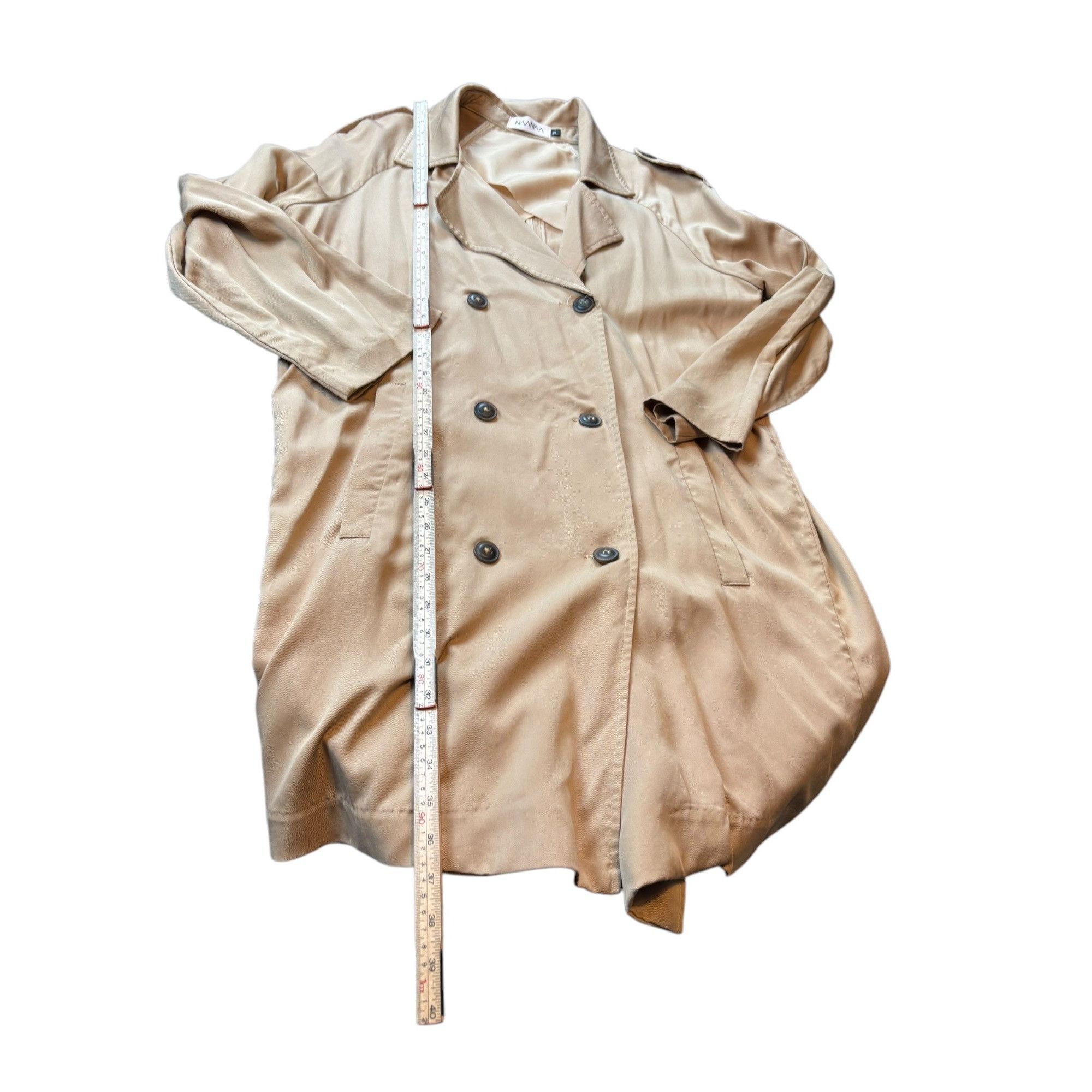 Other NAAVAA Womens Double-Breasted Trench Coat Beige Medium Size M / US 6-8 / IT 42-44 - 4 Thumbnail