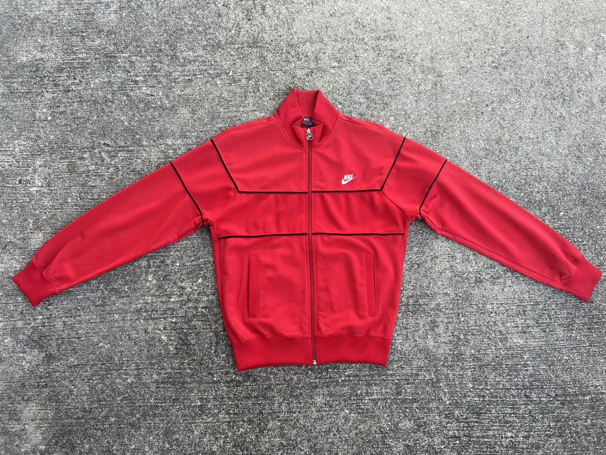 Vintage 80s Nike Hybrid Mesh Red Tracktop Sweater