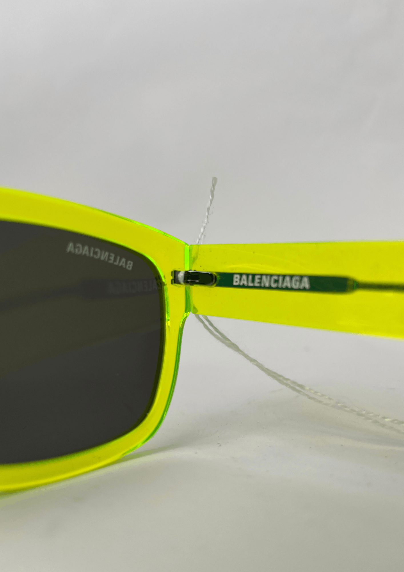 Balenciaga Neon Green Rectangle Sunnies Size ONE SIZE - 7 Thumbnail