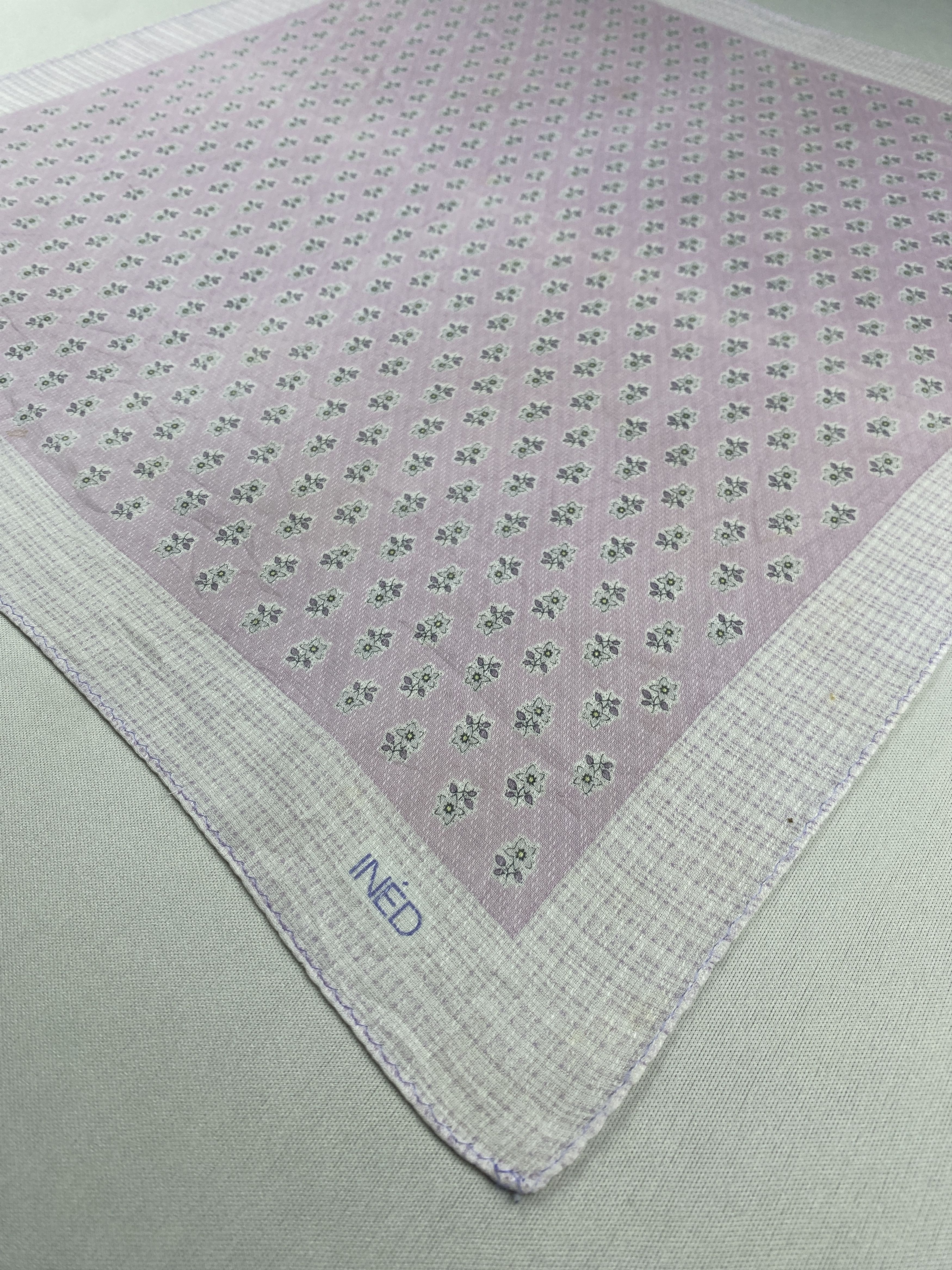 Other Vintage Ined Handkerchief Pocket Square Bandana HM0035 Size ONE SIZE - 4 Thumbnail