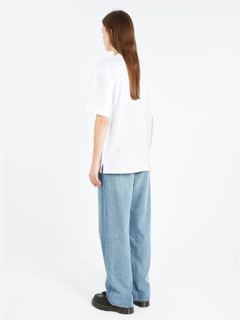 Ganni o1s22i1n0525 Crewneck T-Shirt in White Size S / US 4 / IT 40 - 3 Thumbnail