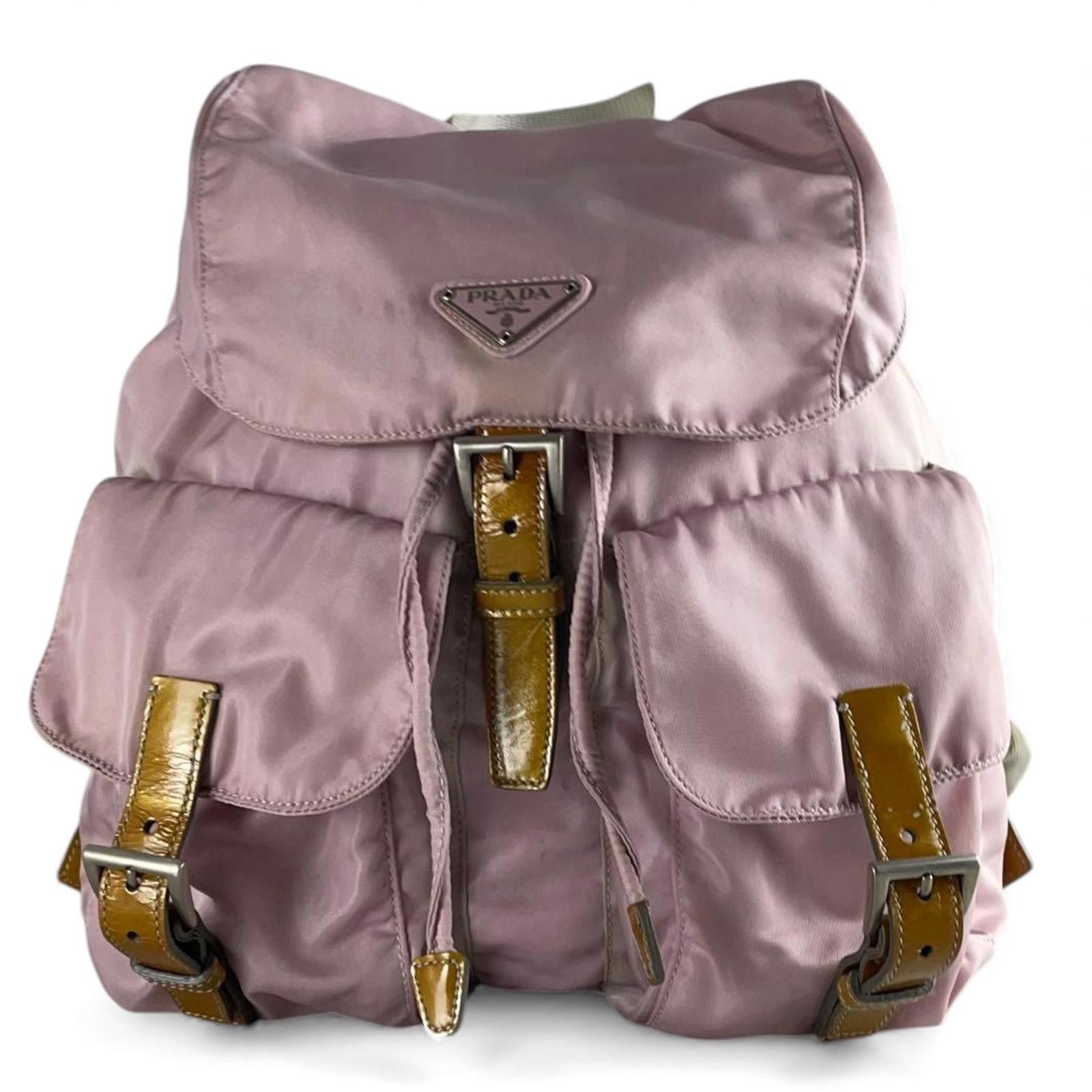 Prada Prada - Pink Nylon Backpack with Leather Straps Size ONE SIZE - 2 Thumbnail