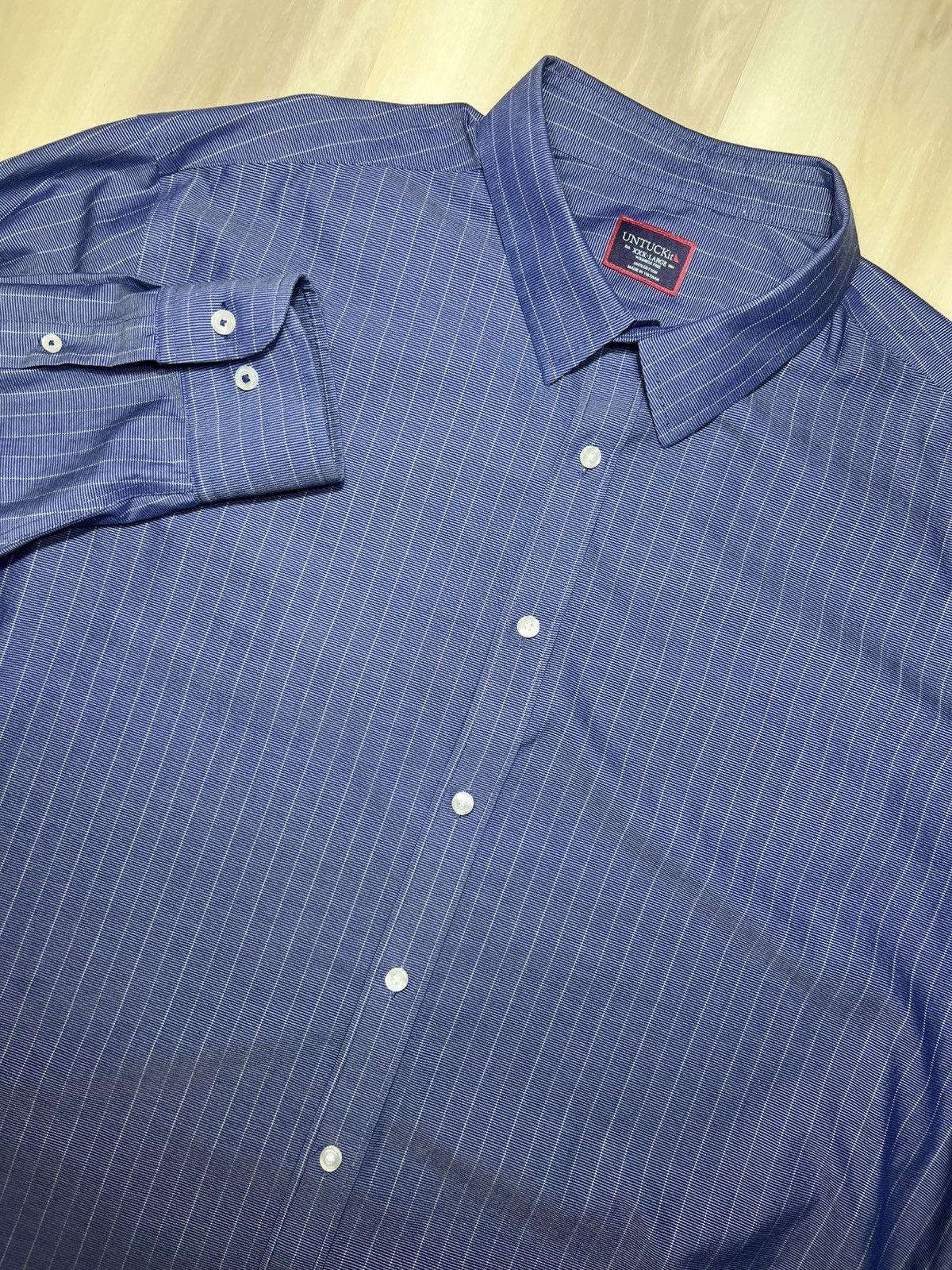 UNTUCKit UNTUCKit Gifford Wrinkle Free Navy Striped Button Up Sz 3XL Size US XXL / EU 58 / 5 - 1 Thumbnail
