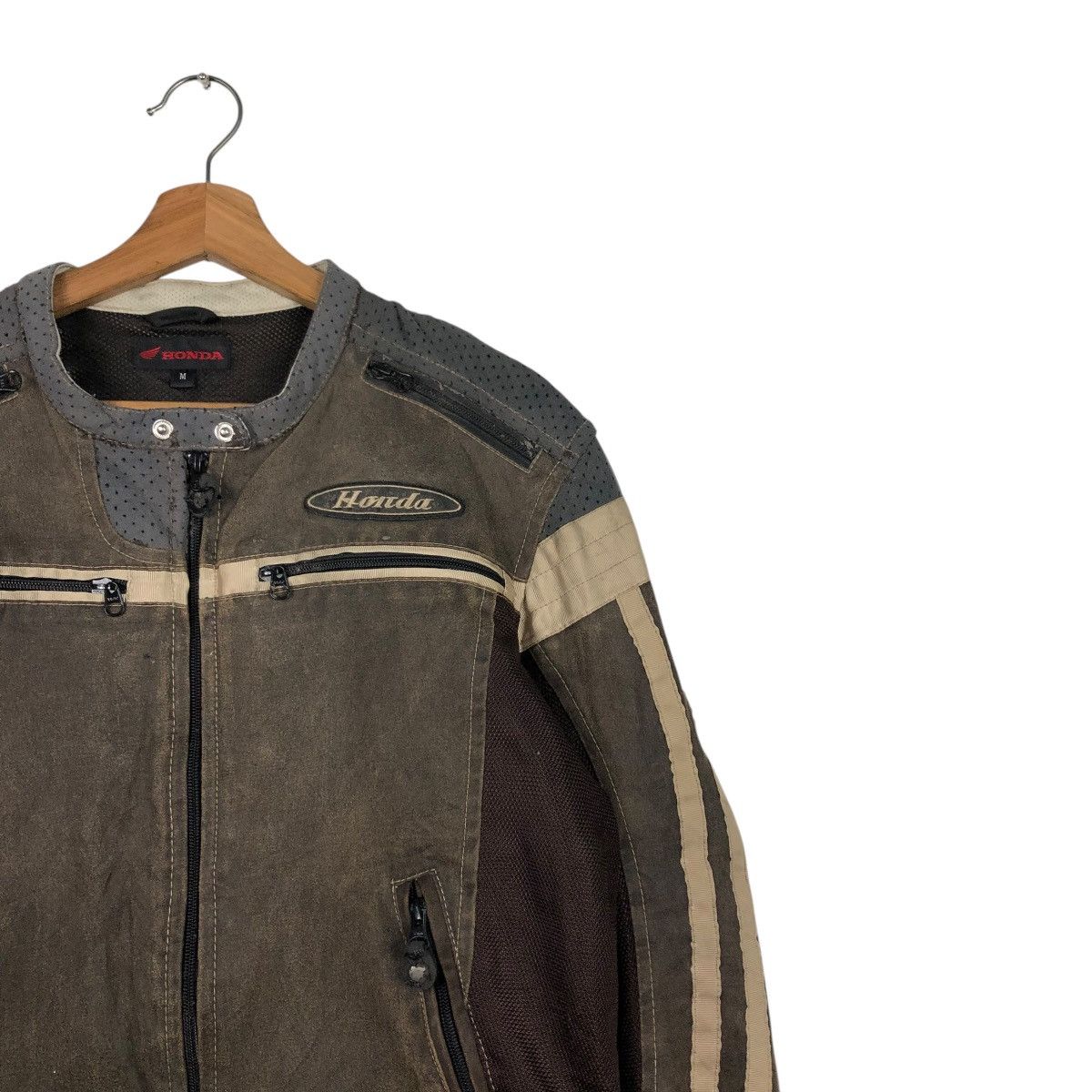 Honda 🔥VINTAGE RACING BIKER JACKET BONDA BIG LOGO SPELL OUT Size US M / EU 48-50 / 2 - 8 Thumbnail