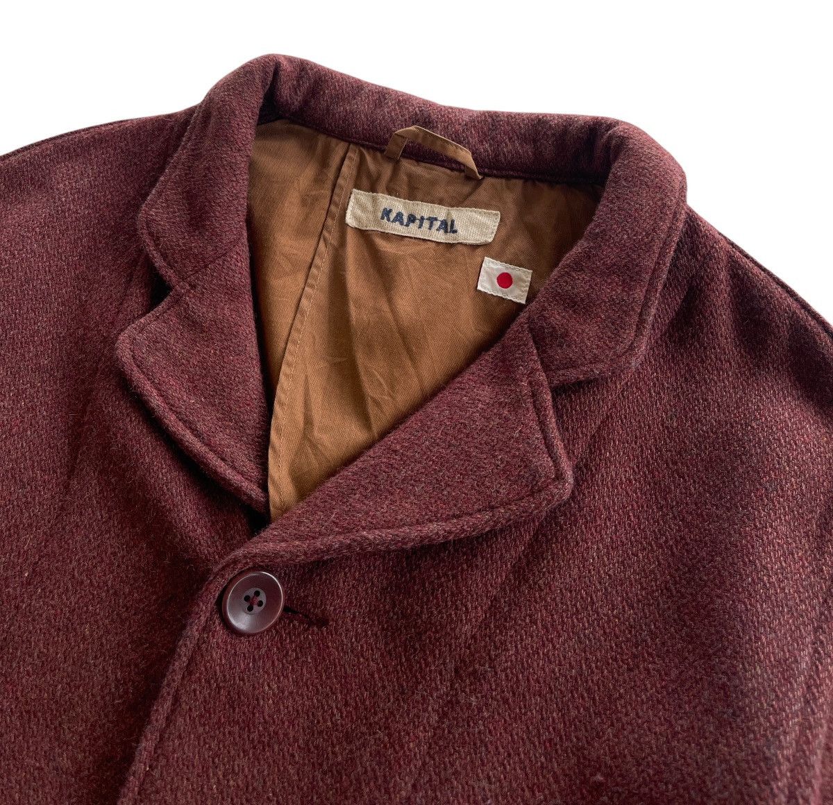 Kapital Kapital Burgundy Ripstop Hospital Wool Jacket Size US L / EU 52-54 / 3 - 4 Thumbnail