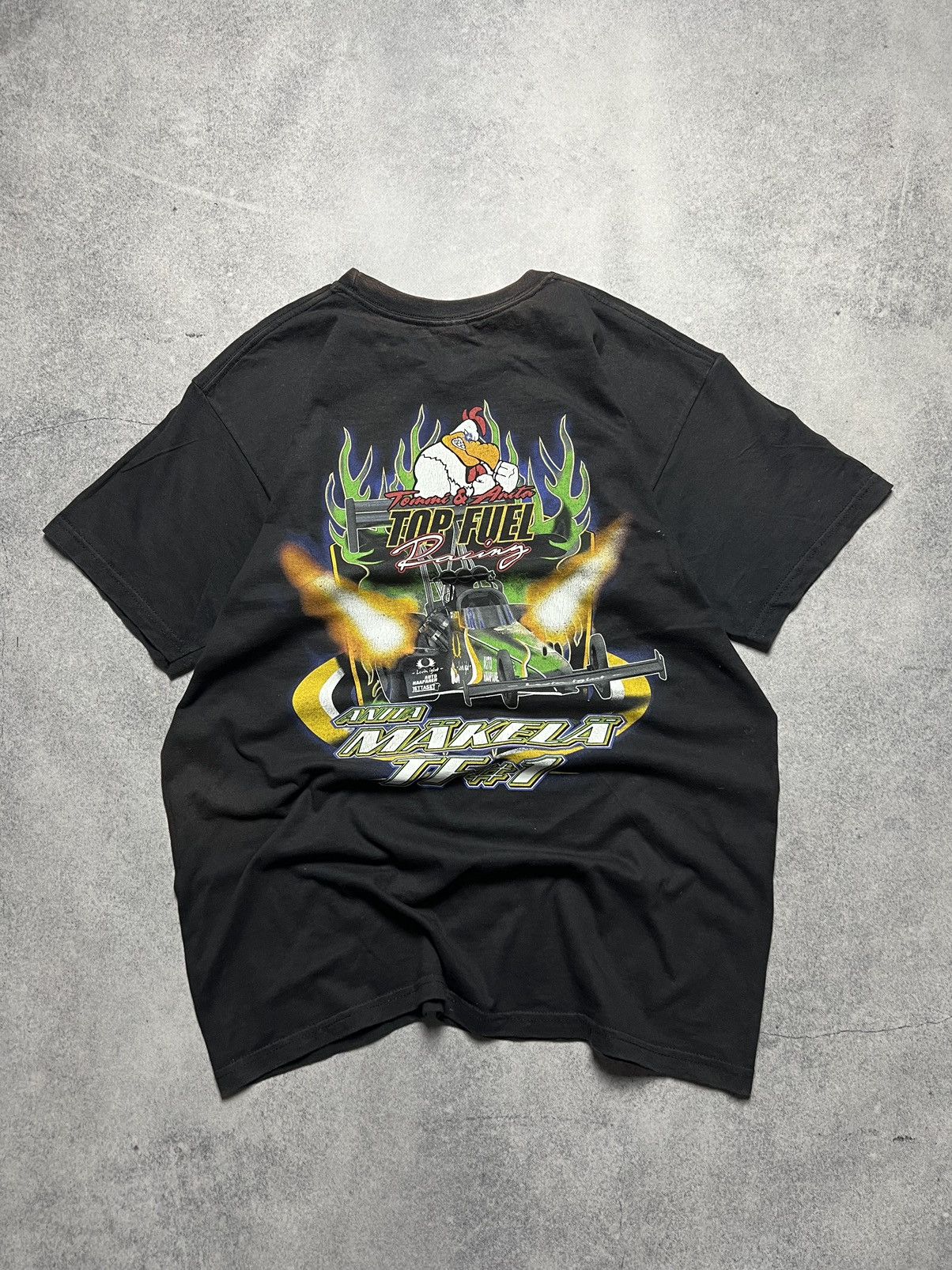 Japanese Brand Vintage Top Fuel Racing F1 Faded Mudwash Y2K Tee Shirt Size US L / EU 52-54 / 3 - 1 Thumbnail