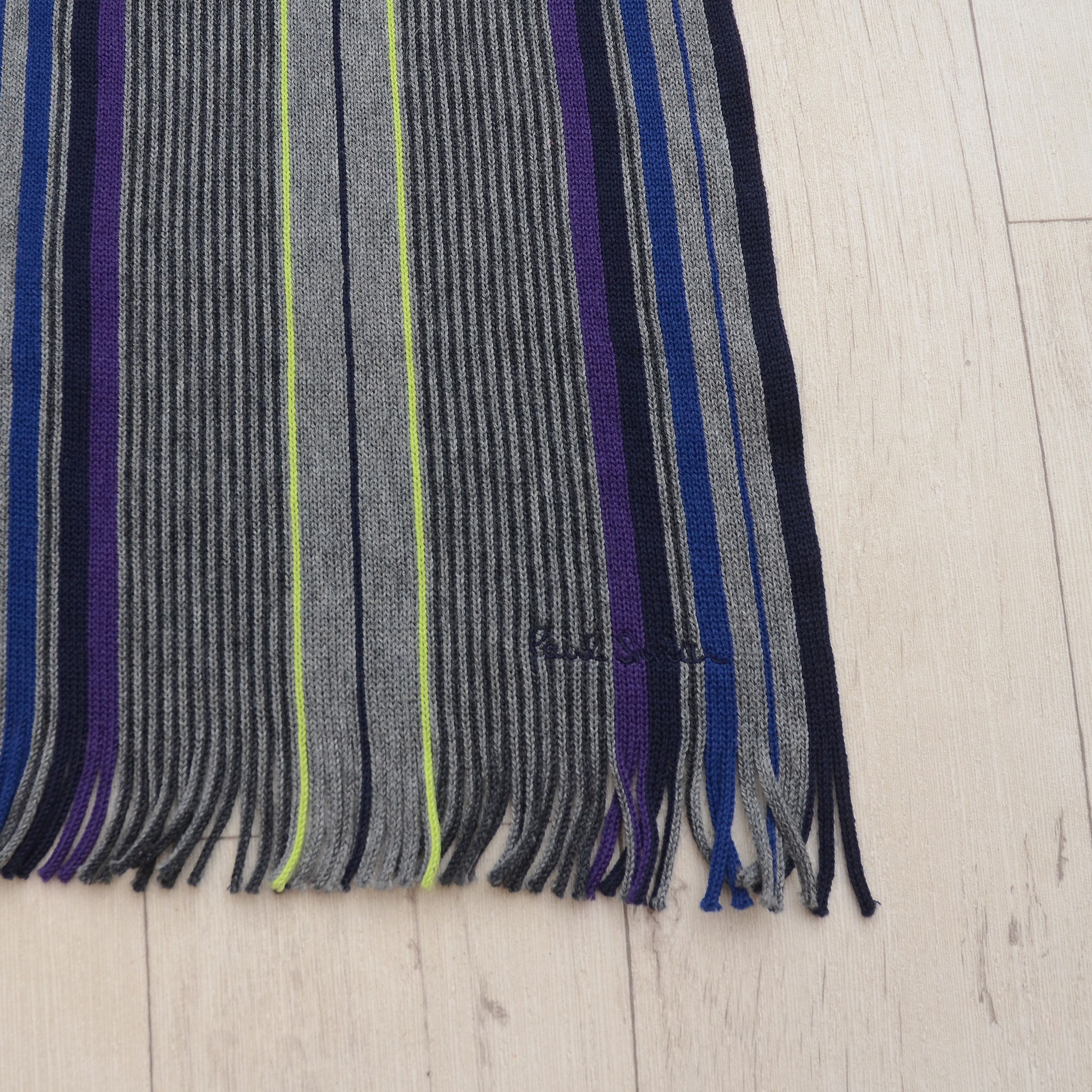 Paul Smith Paul Smith Grey Tonal Stripe Scarf 100% Wool Old Money UK Size ONE SIZE - 5 Thumbnail