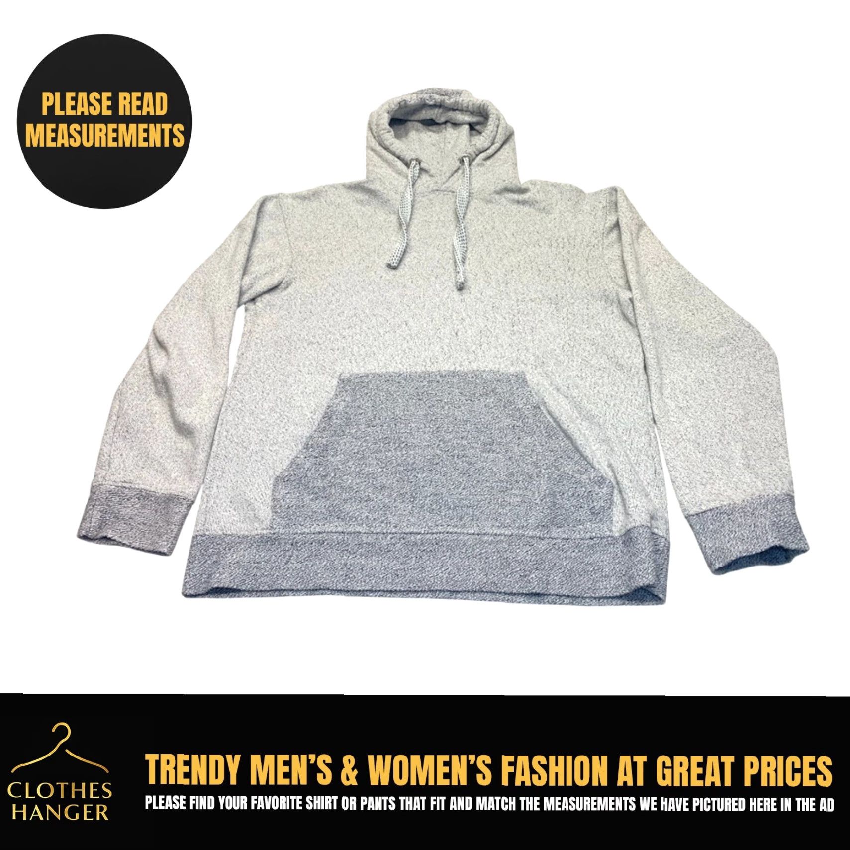PD&C PD & C Hooded Sweatshirt Women's Medium Gray Heather Pouch Pocket Drawstring Size M / US 6-8 / IT 42-44 - 2 Thumbnail