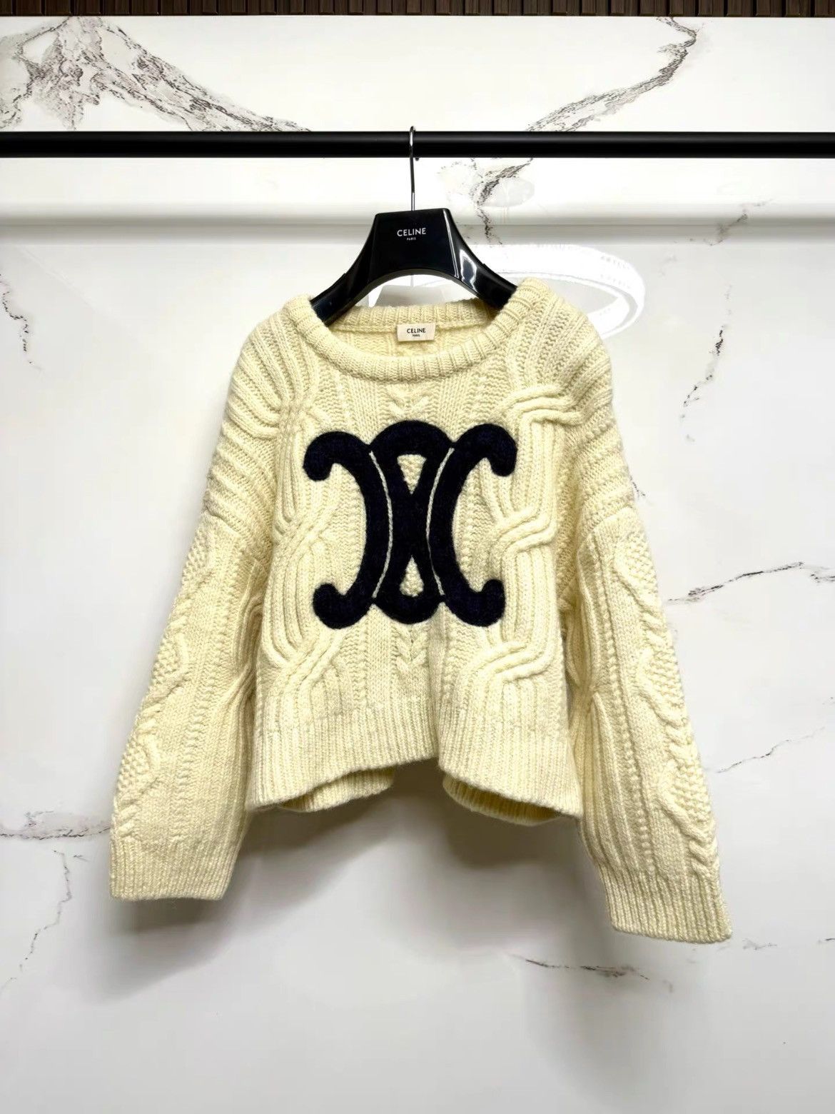Celine × Hedi Slimane Celine Logo Stitches Knitwear Sweater