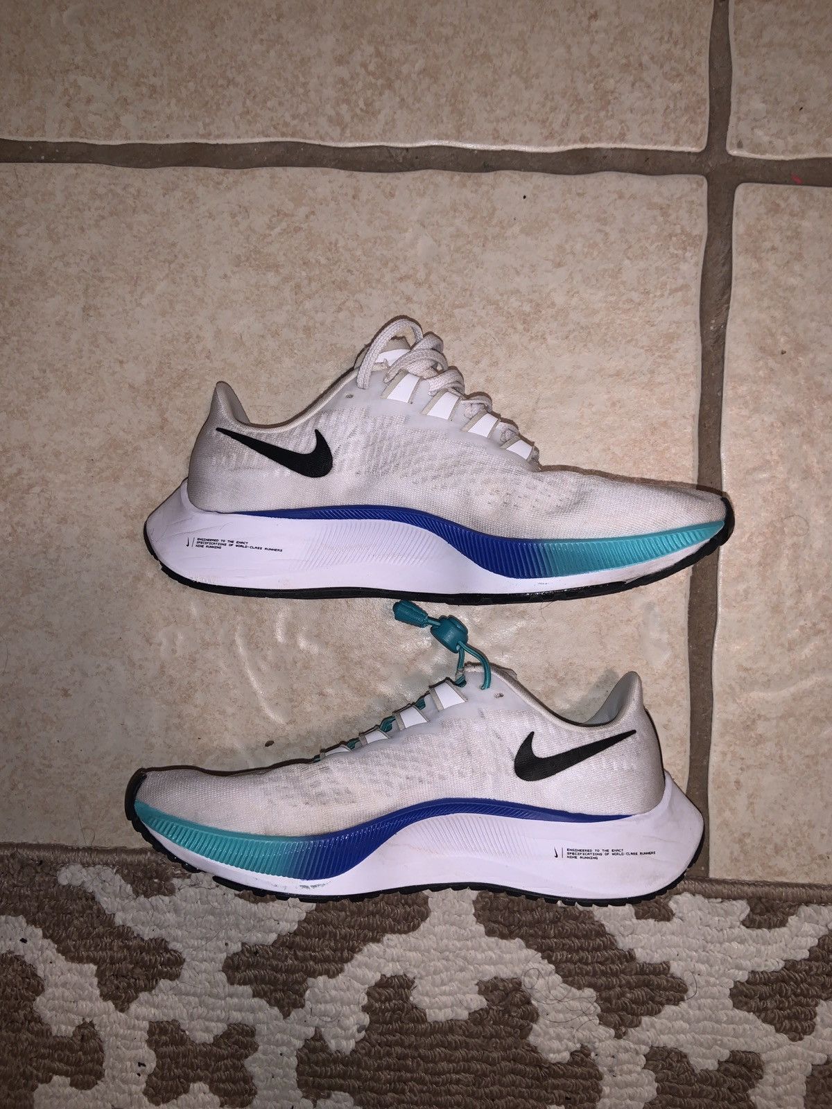 Nike Women’s Nike Air Zoom Pegasus 37 White Multi Color Size US 7.5 / IT 37.5 - 2 Thumbnail