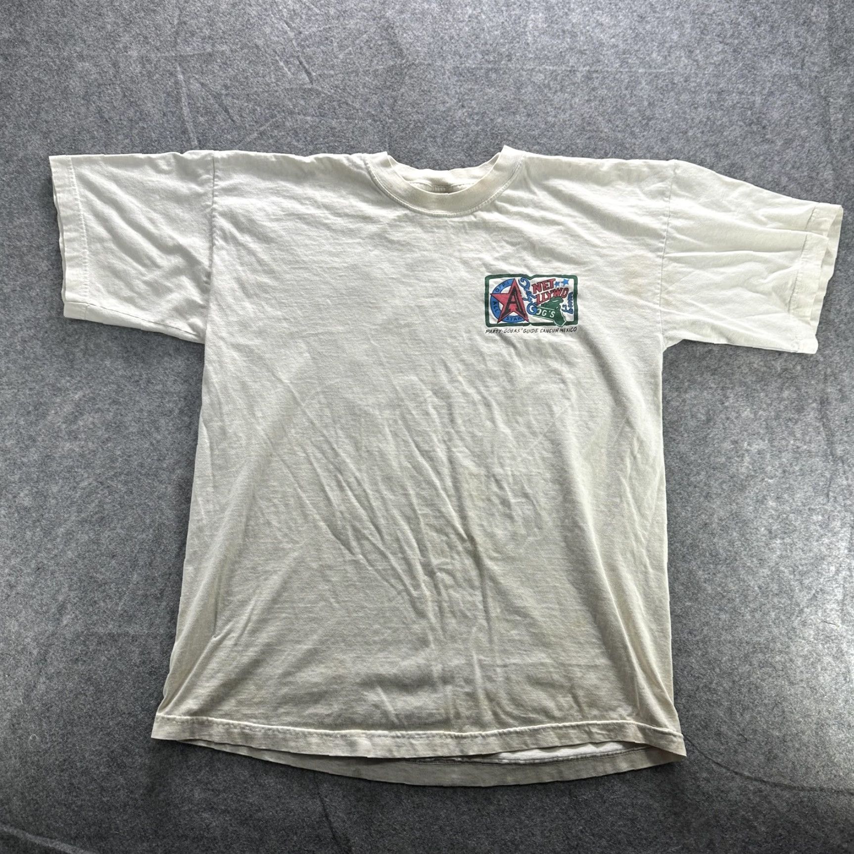 Planet Hollywood VINTAGE Cancun Mexico Party Shirt Mens Large White Planet Hollywood 90s Size US L / EU 52-54 / 3 - 2 Thumbnail