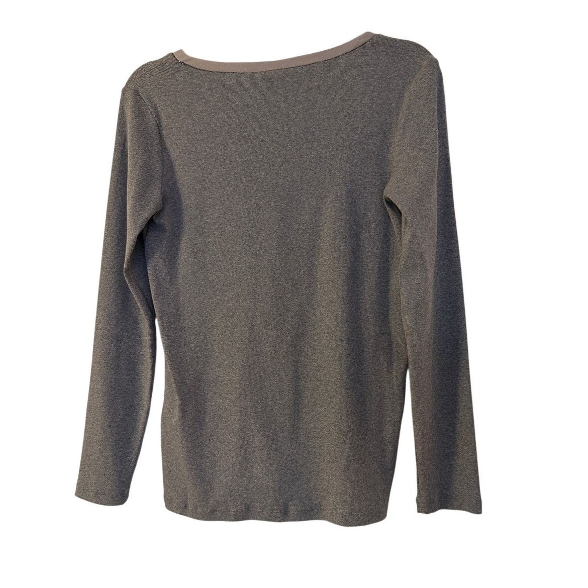 Fabiana Filippi Fabiana Filippi NWT Grey Long-Sleeve V-Neck Top Size M / US 6-8 / IT 42-44 - 2 Thumbnail