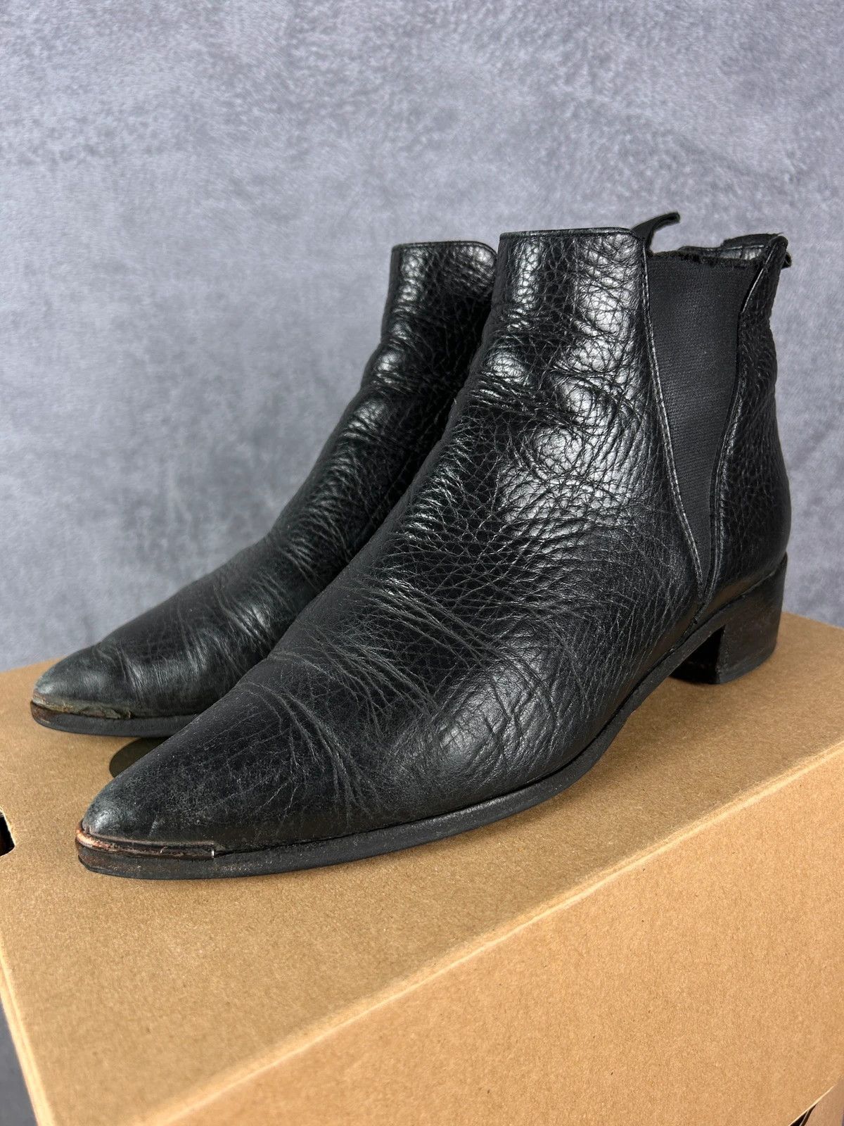 Acne Studios × Designer Acne Studios leather boots Made In Italy black Vibram Size US 7 / IT 37 - 1 Thumbnail