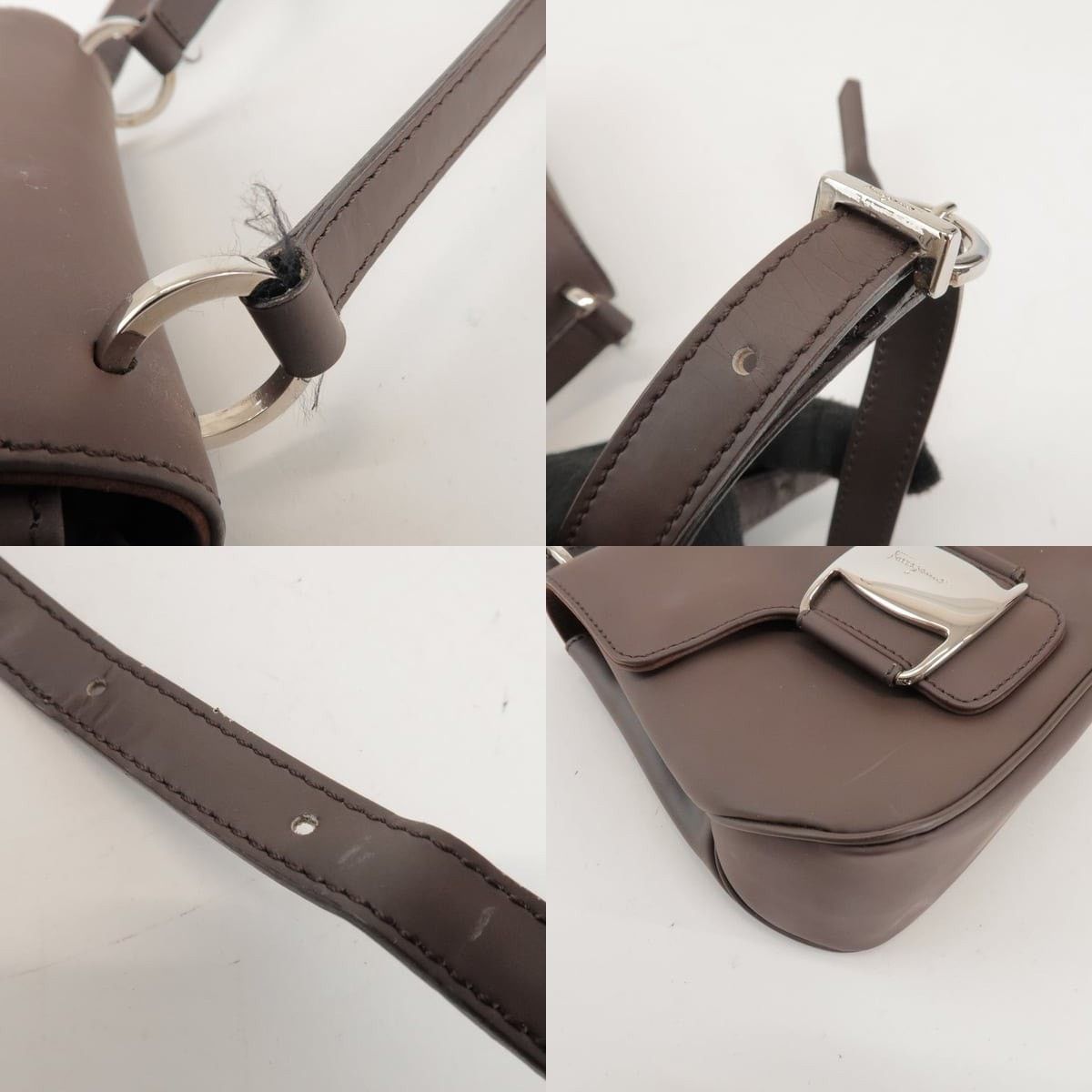 Salvatore Ferragamo Ferragamo Vara Calfskin Crossbody Bag Brown Size ONE SIZE - 4 Thumbnail
