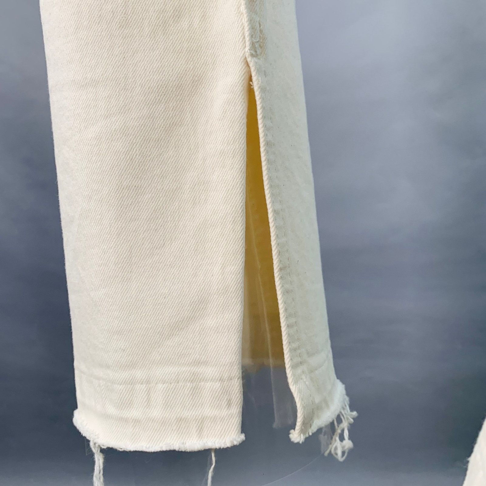 RE/DONE 26 Beige Cotton Blend Raw Edge Straight Button Fly Jeans Size 26" / US 2 / IT 38 - 5 Thumbnail
