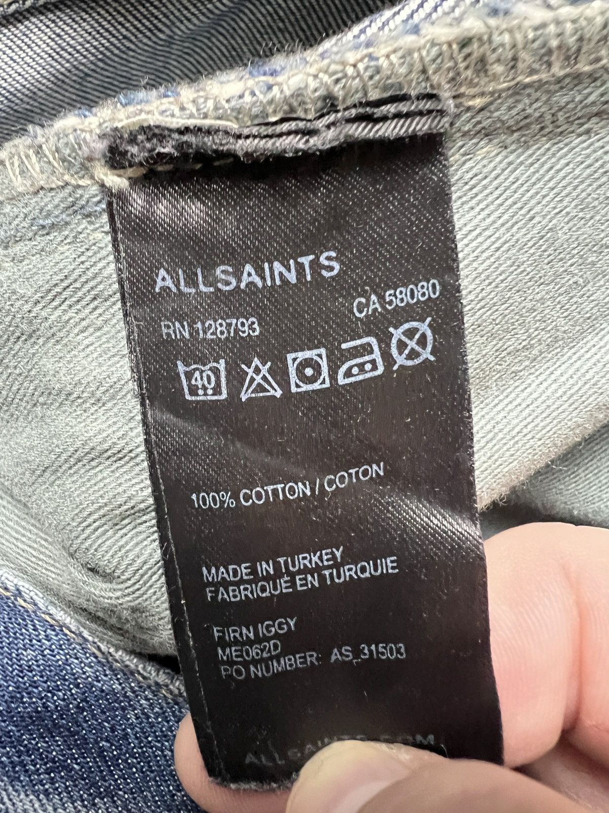 Allsaints Mens AllSaints Jeans Denim Pants ES IGGY y2k luxury W33 Rare Size US 34 / EU 50 - 13 Thumbnail