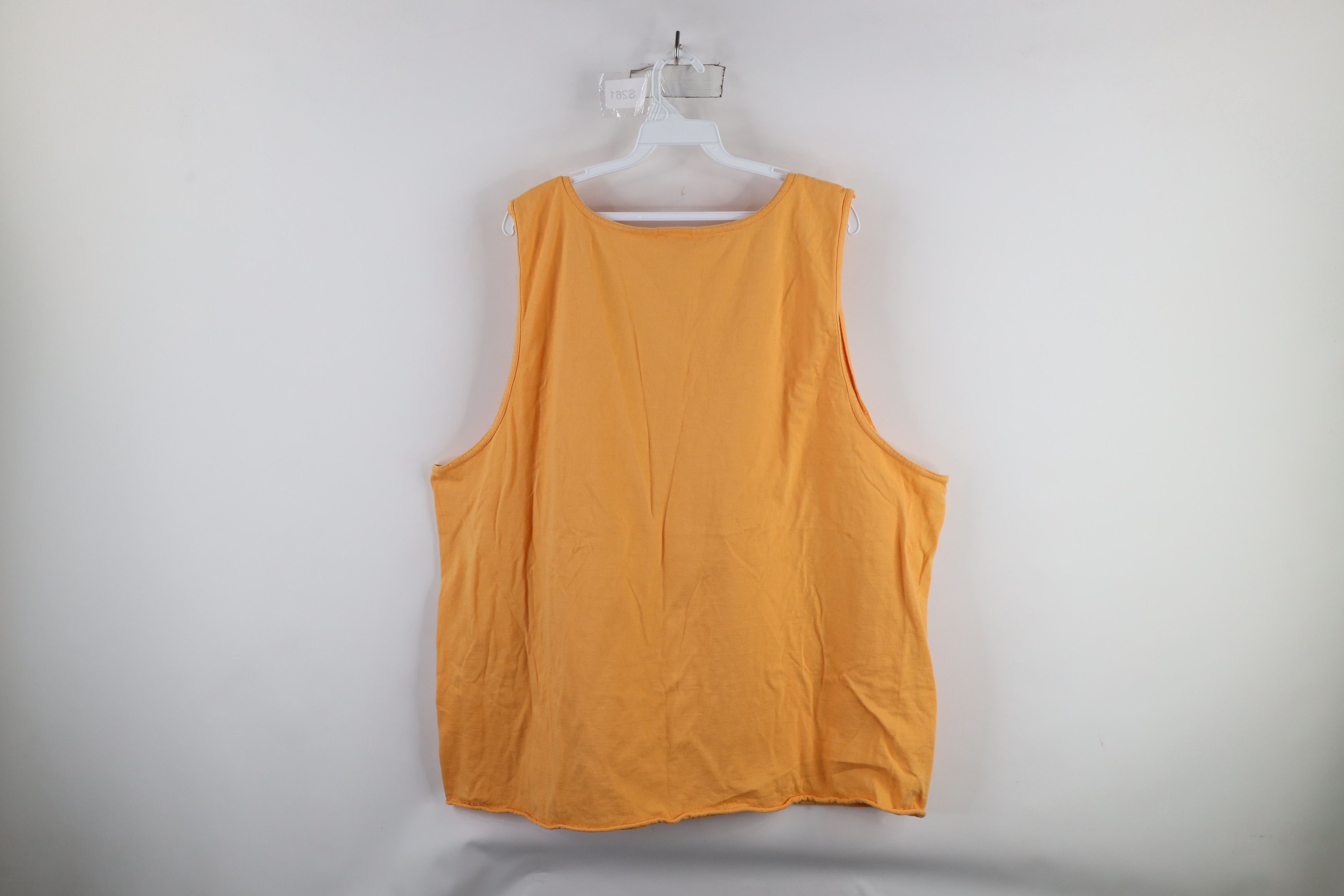 Vintage Vintage 90s Streetwear Blank Tank Top T-Shirt Orange Cotton Size US XXL / EU 58 / 5 - 6 Thumbnail