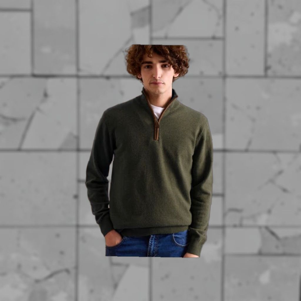 Vintage VINTAGE Bexley Sweater Men M Green Solid 1/4 Zip Wool Pullover - Size US M / EU 48-50 / 2 - 1 Thumbnail