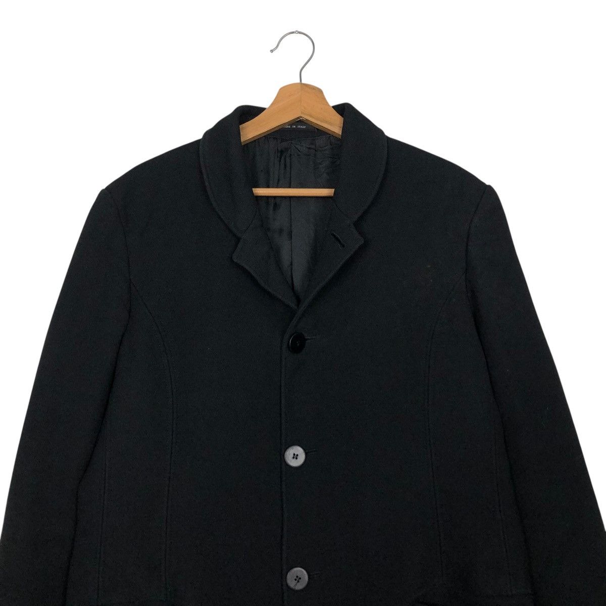 Emporio Armani 🔥RICH BLACK VINTAGE FLY LONG COATS WOOL EMPORIO ARMANI ITALY Size US M / EU 48-50 / 2 - 5 Thumbnail