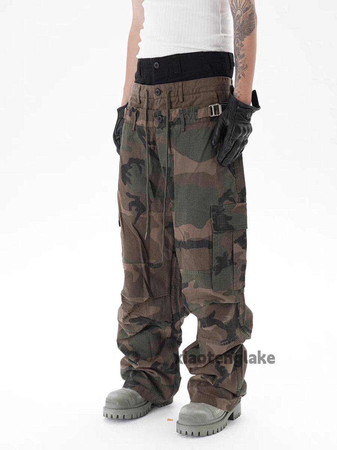 Vintage xtl acne ourlegacy style Military camo cargo hiphop pants Size US 36 / EU 52 - 2 Thumbnail