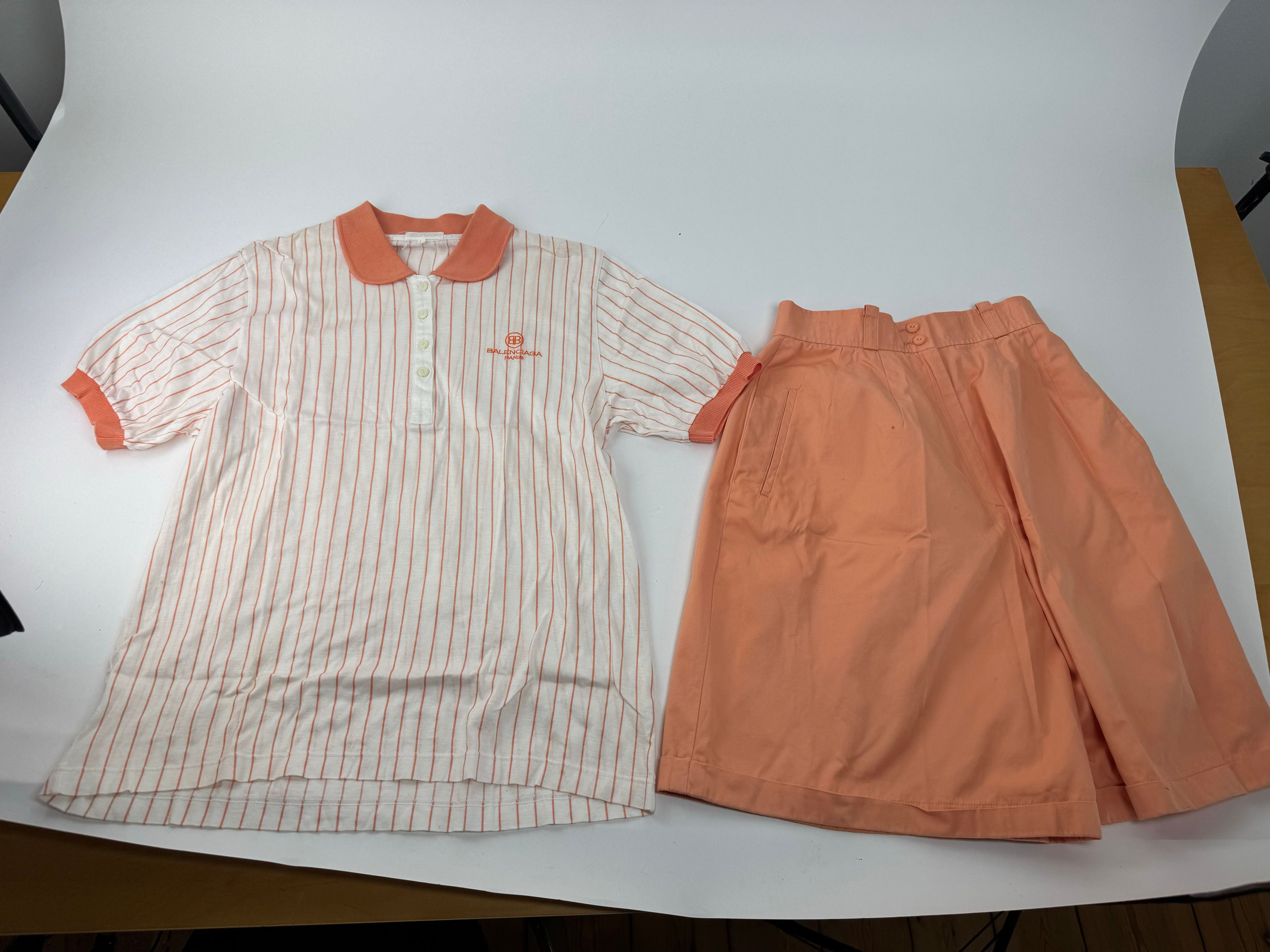 Balenciaga Vintage Twin Set Orange white L Size L / US 10 / IT 46 - 1 Thumbnail