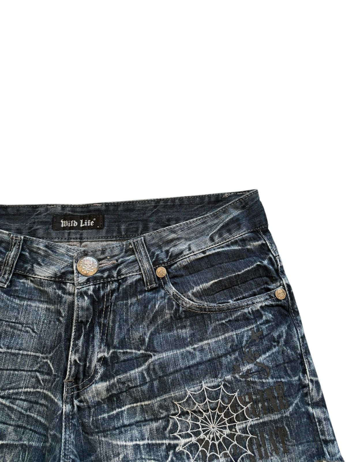 14th Addiction × Japanese Brand Vintage Japanese Brand Mud Wash Punk Style Shorts Jeans Size 36" / US 14 / IT 50 - 6 Thumbnail
