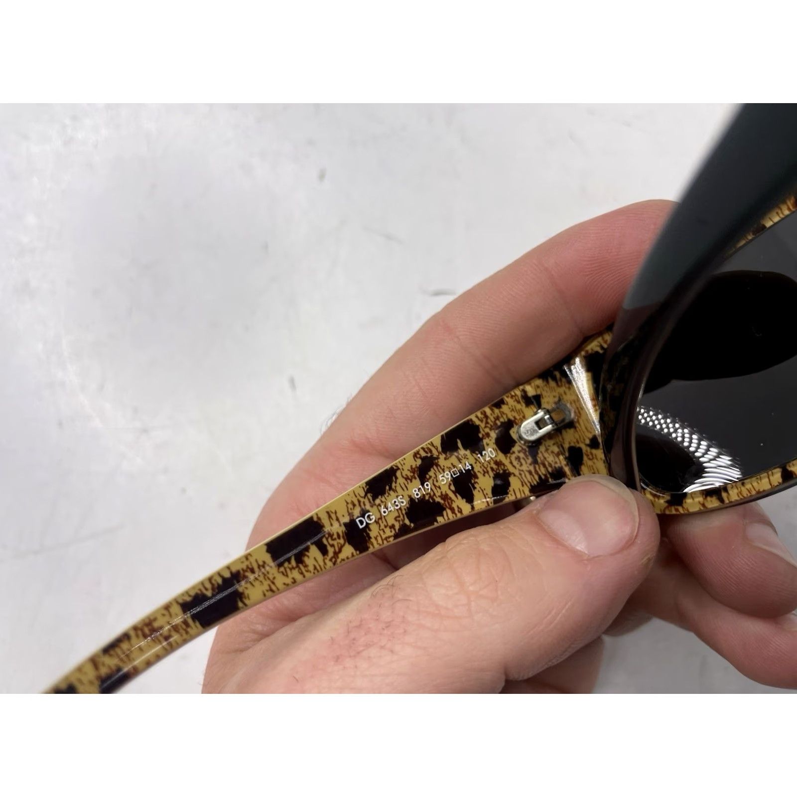 Dolce & Gabbana VINTAGE Dolce&Gabbana Sunglasses Womens DG 643S 819 Black Leopard Print Square Plastic Tinted Gray Lens Womens, Leopard Theme, 643S, 819, Light wear Size ONE SIZE - 5 Thumbnail