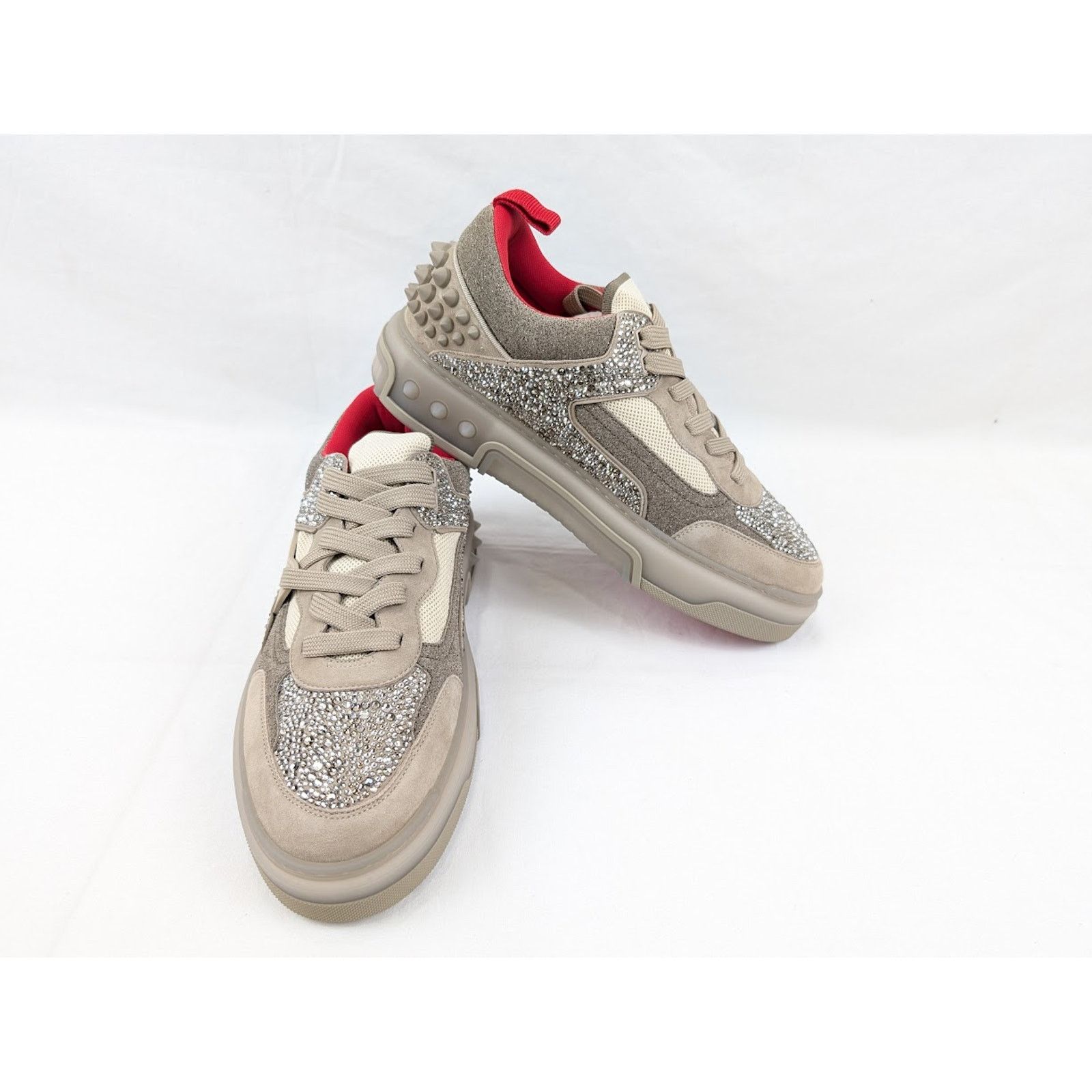 Christian Louboutin o1rshd1 Astro Loubi Strass Flat Sneakers in Saharienne Size US 12 / EU 45 - 13 Thumbnail