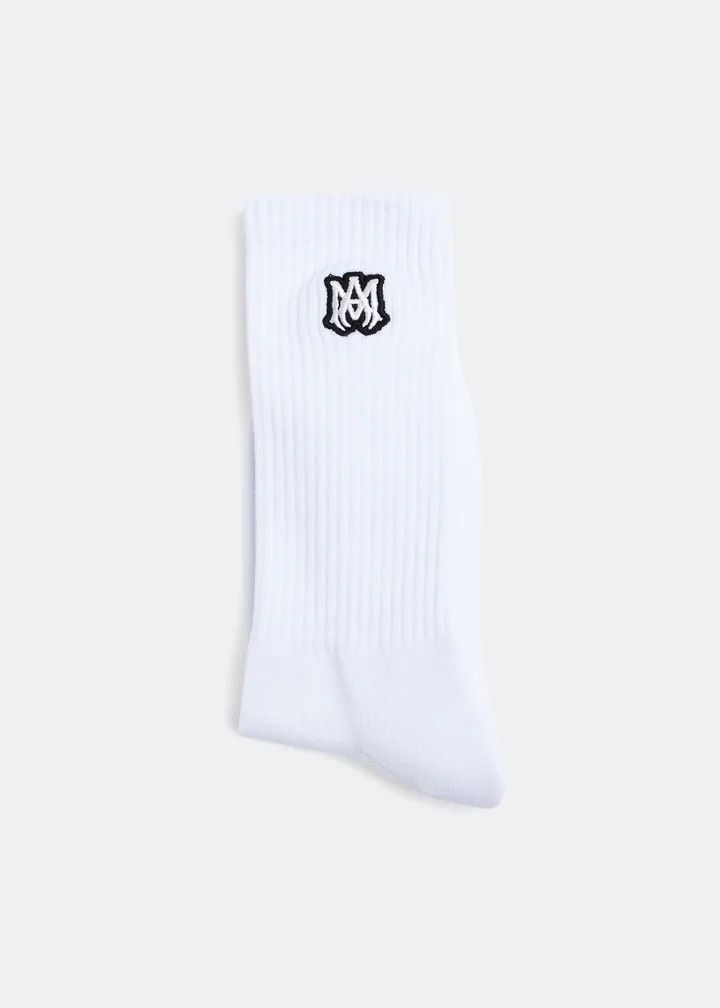 Amiri o1mle0925 Size:45/46 MA Embroidery Patch Sock in White/Black Size ONE SIZE - 3 Thumbnail