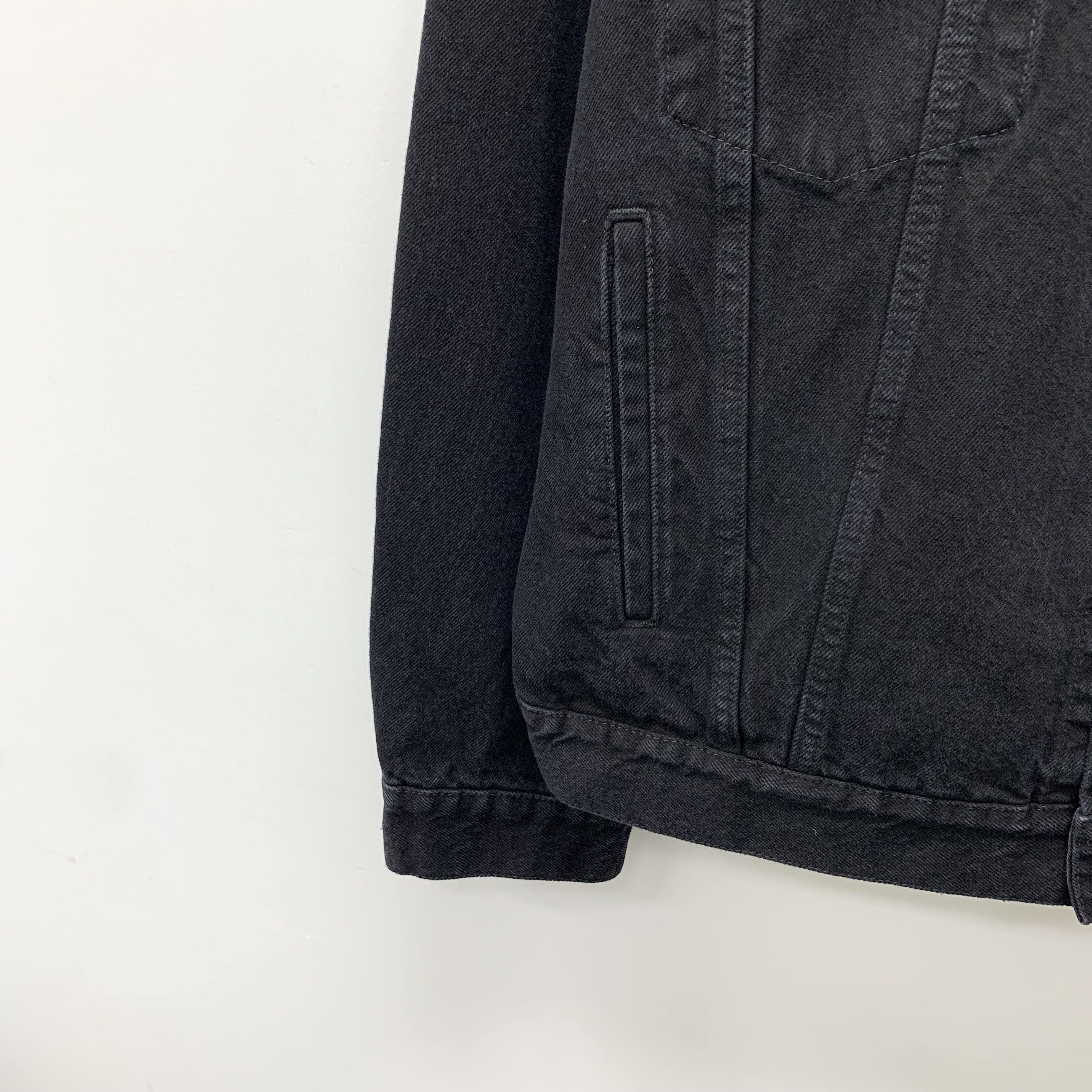 Balenciaga Balenciaga Black Beaded Logo Denim Jacket (Size XS) Size XS / US 0-2 / IT 36-38 - 8 Thumbnail