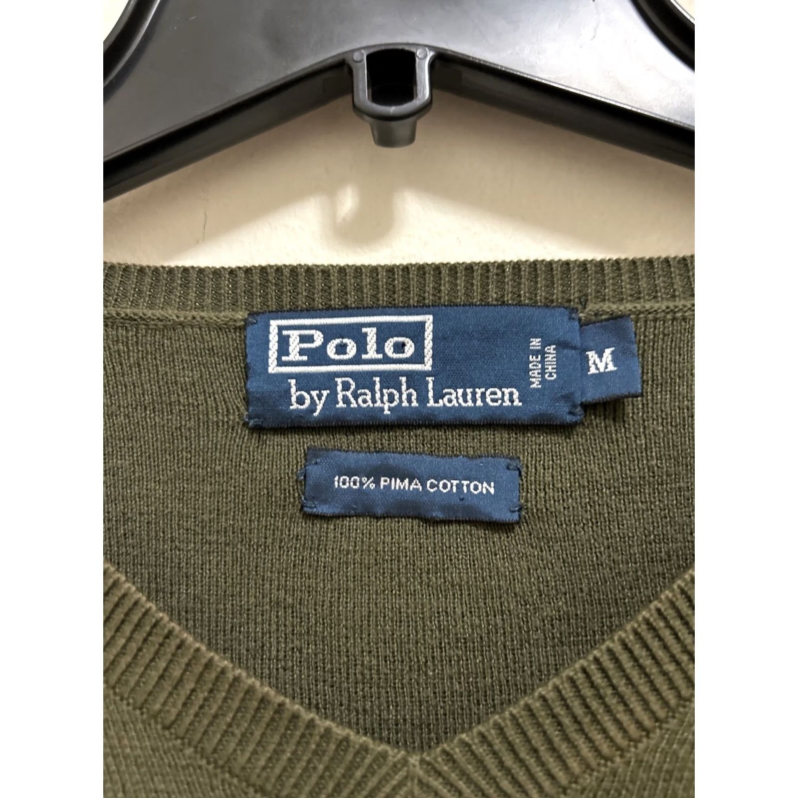 Polo Ralph Lauren Polo Ralph Lauren Sweater Mens XL Green V-Neck Pullover Knit 100% Cotton Logo Regular Fit Size US XL / EU 56 / 4 - 5 Thumbnail