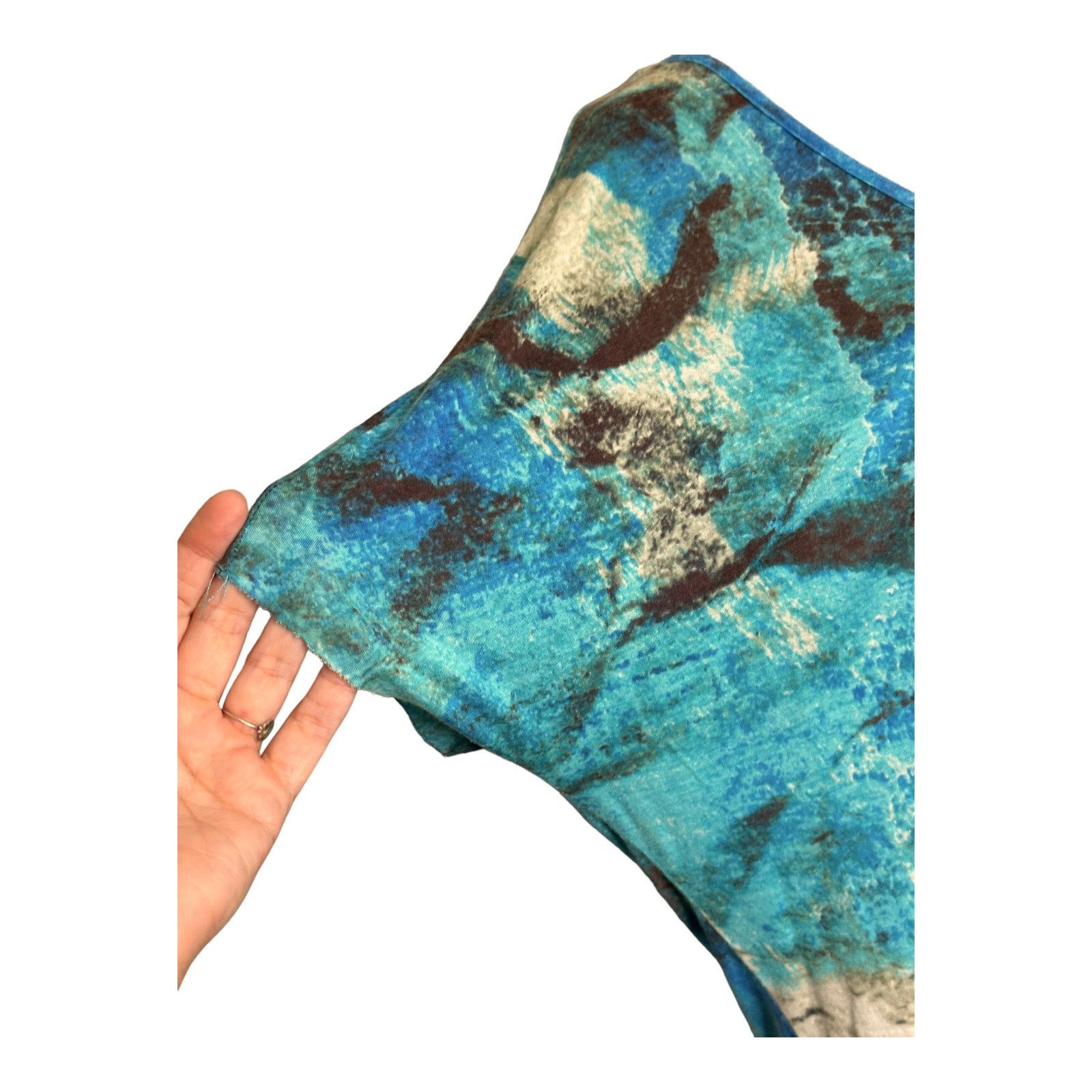 Anthropologie ETT TWA blue splatter short sleeves tunic top size XS Size XS / US 0-2 / IT 36-38 - 9 Thumbnail