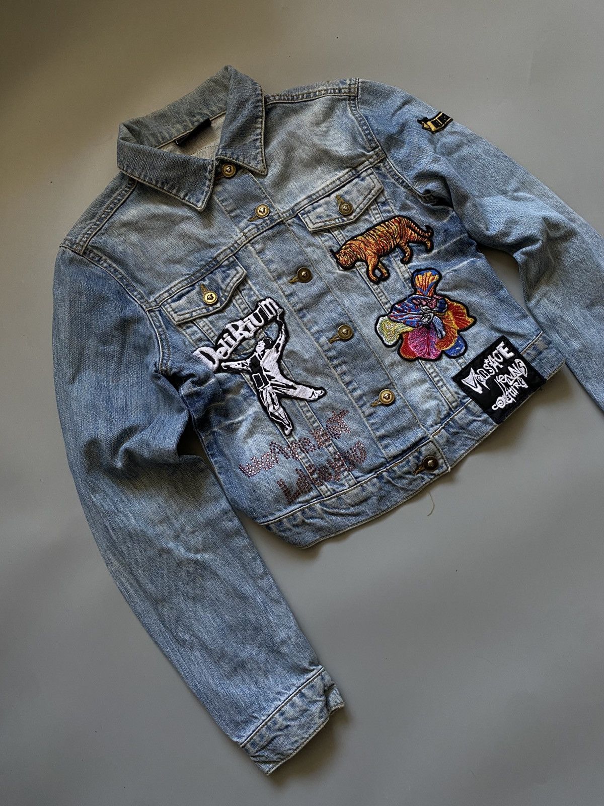 Versace Jeans Couture Versace very rare denim jacket with stripes Size S / US 4 / IT 40 - 2 Thumbnail