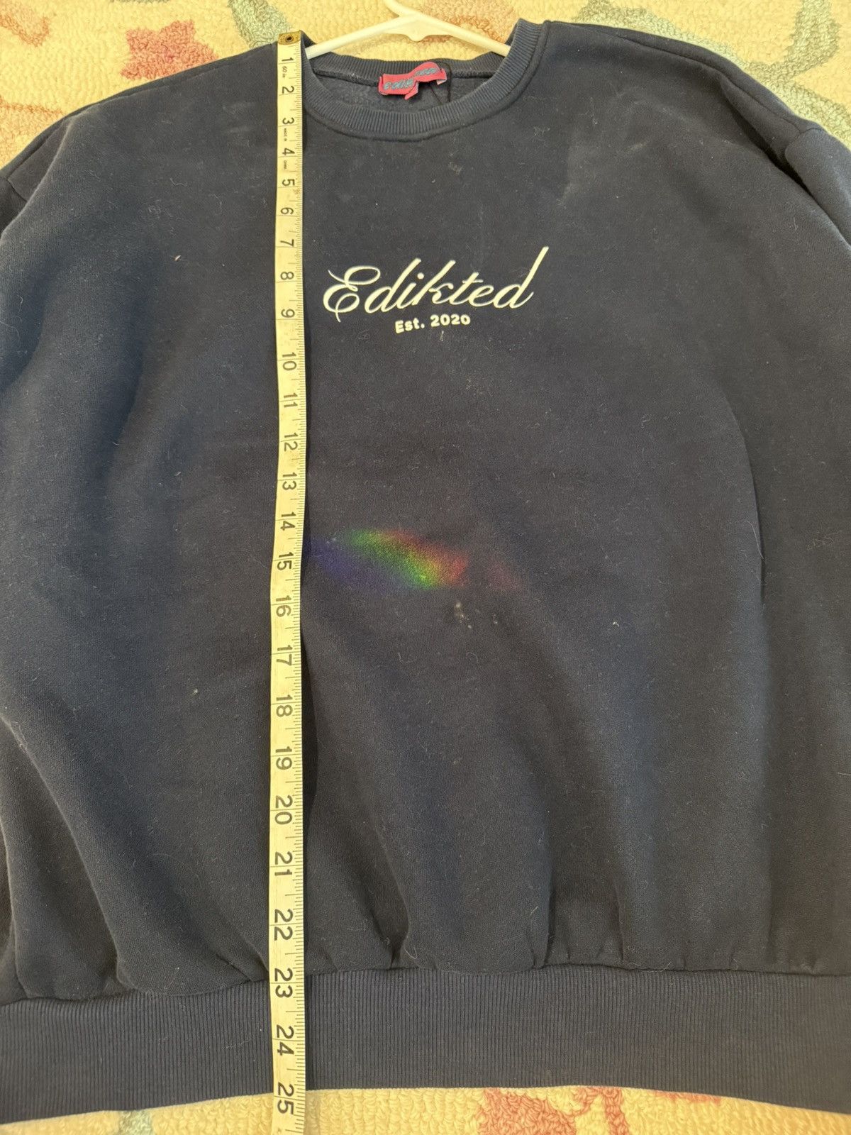 Other Edikted Navy Crewneck Sweatshirt Y2K Streetwear XS Size XS / US 0-2 / IT 36-38 - 4 Thumbnail